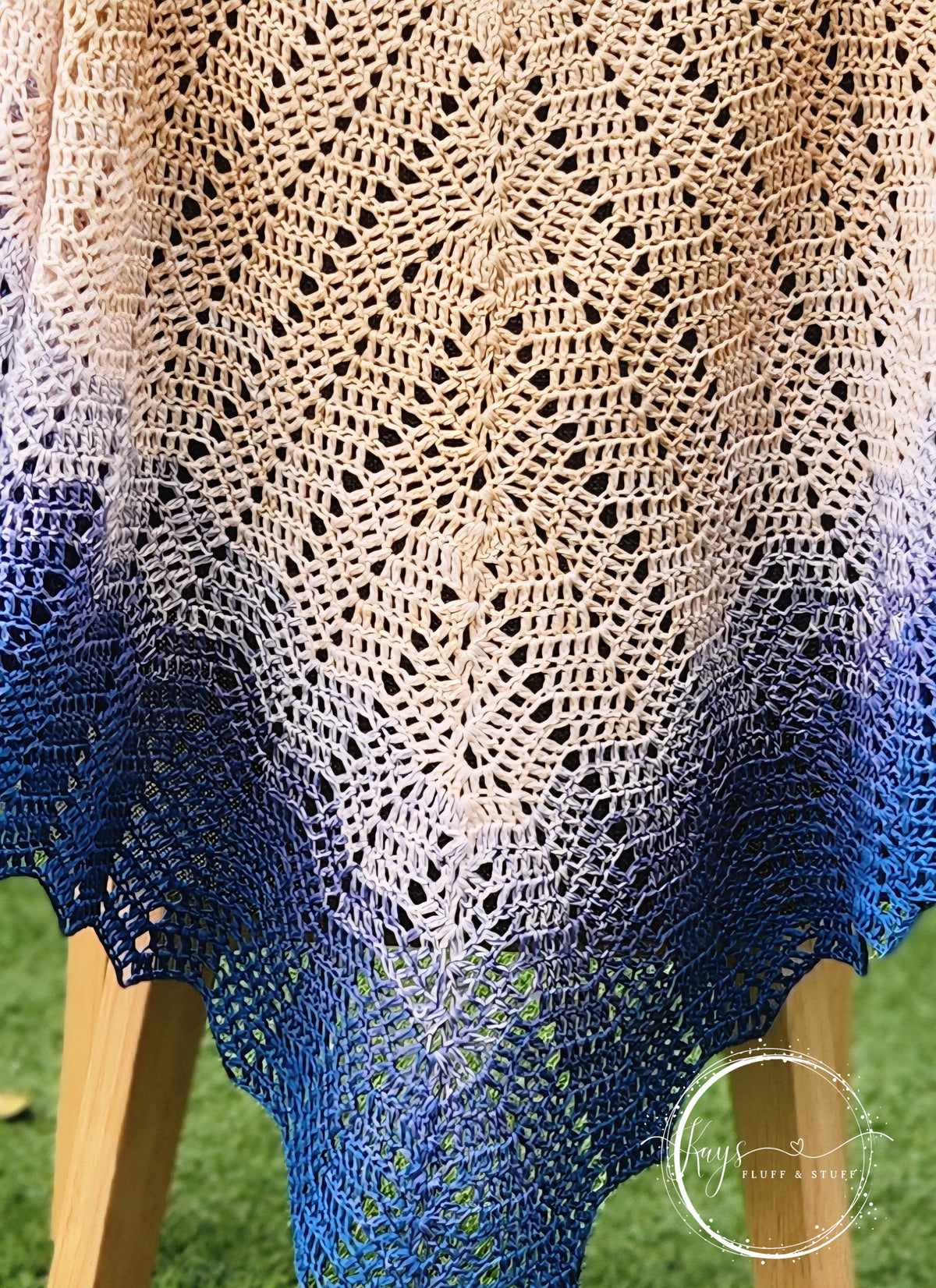 Crochet Blue Ombre Cotton Baby Blanket