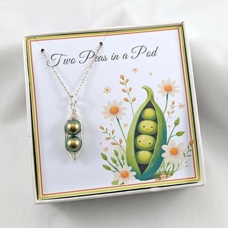 Two Peas in a Pod Best Friends Necklace