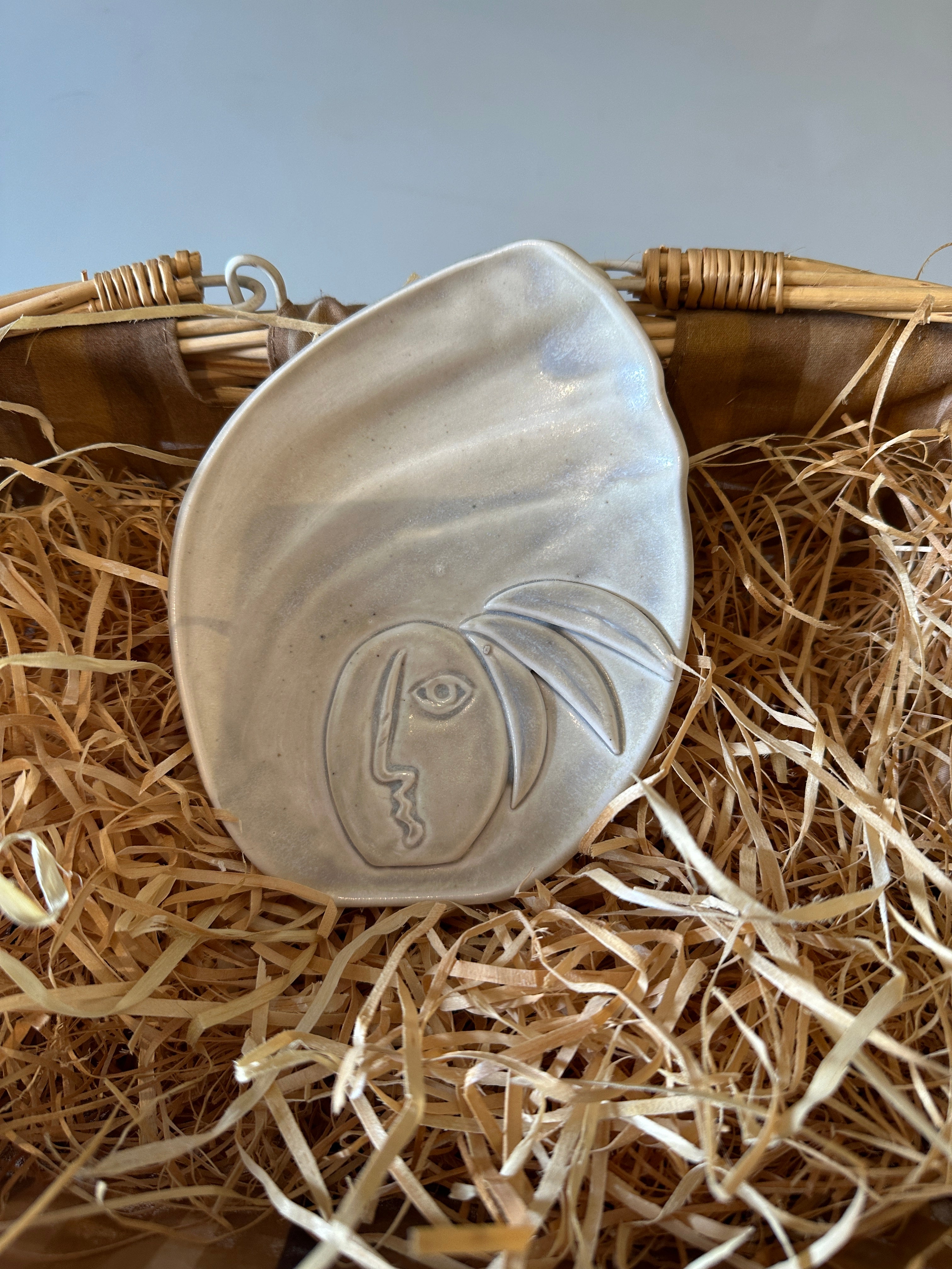 Plate With Abstract Face