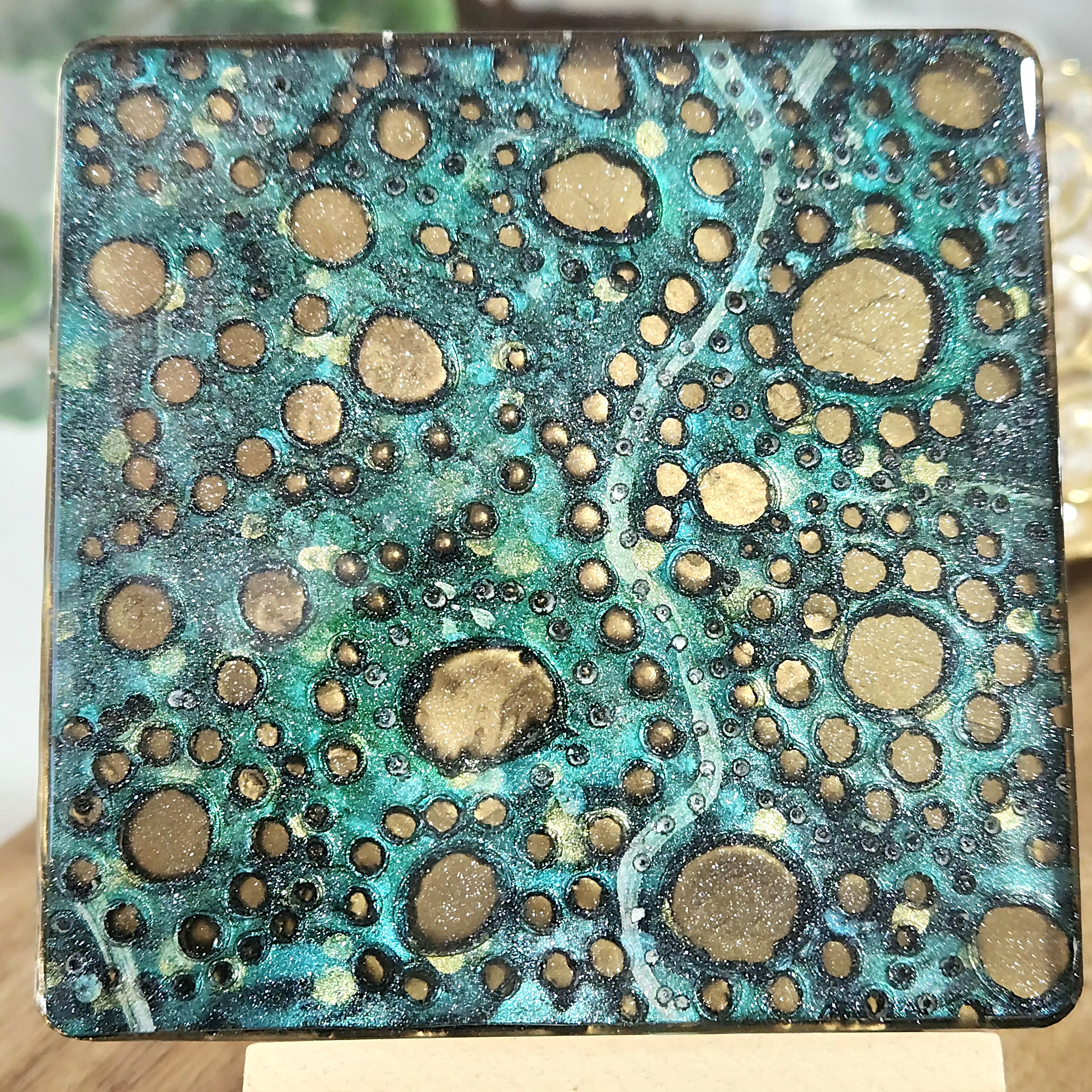 "Holey Moley" Resin Drink Coasters Set of 4, Epoxy Resin Coasters, Drinkware