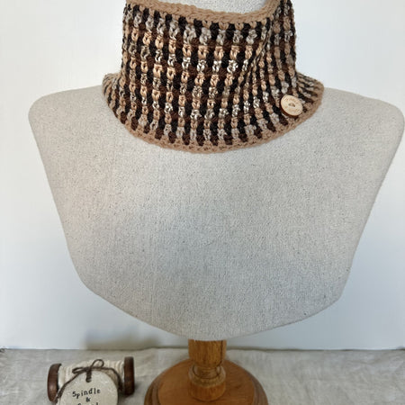 'Caramel Mocha' Crocheted Wool Cowl
