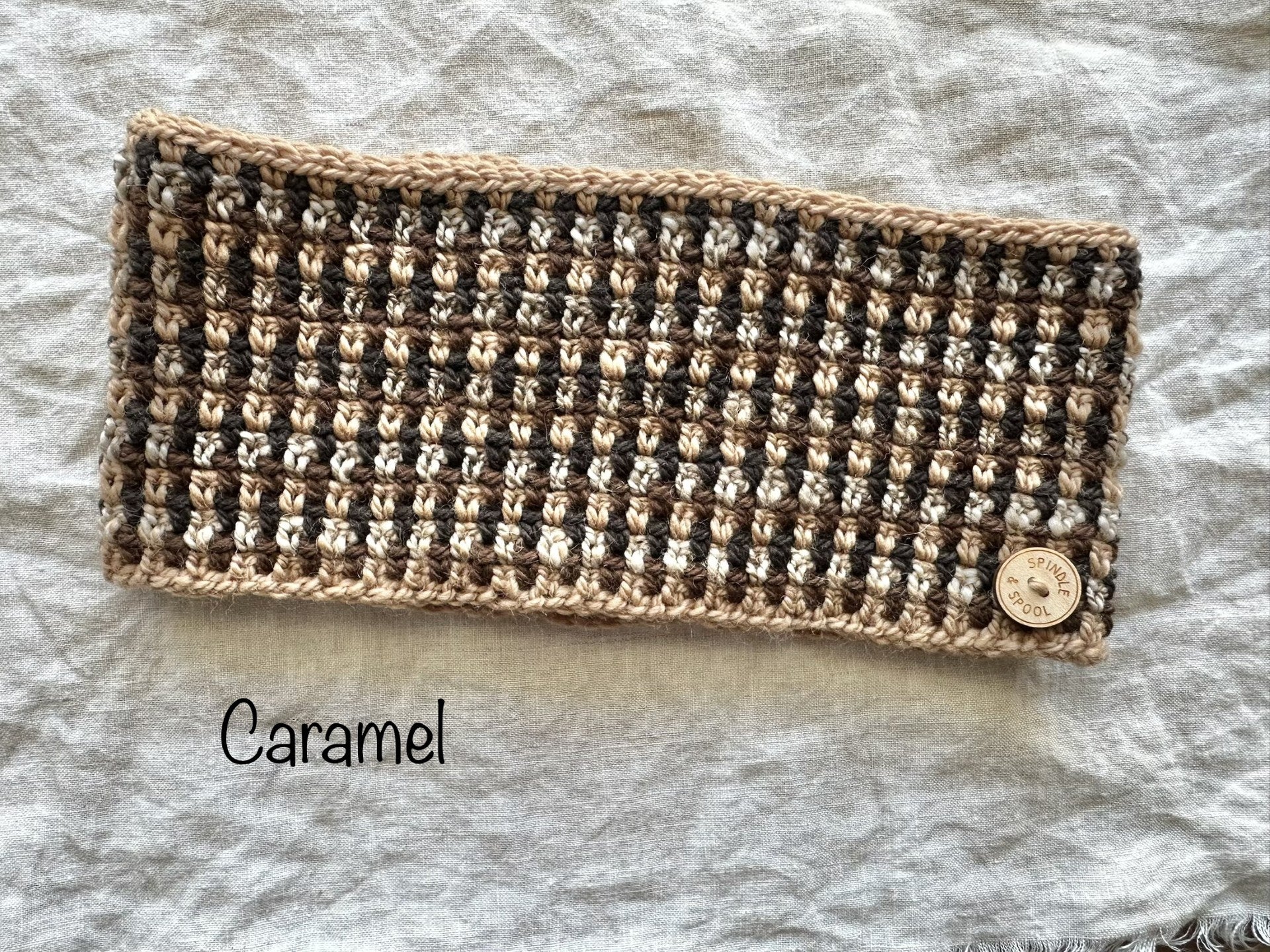 'Caramel Mocha' Crocheted Wool Cowl