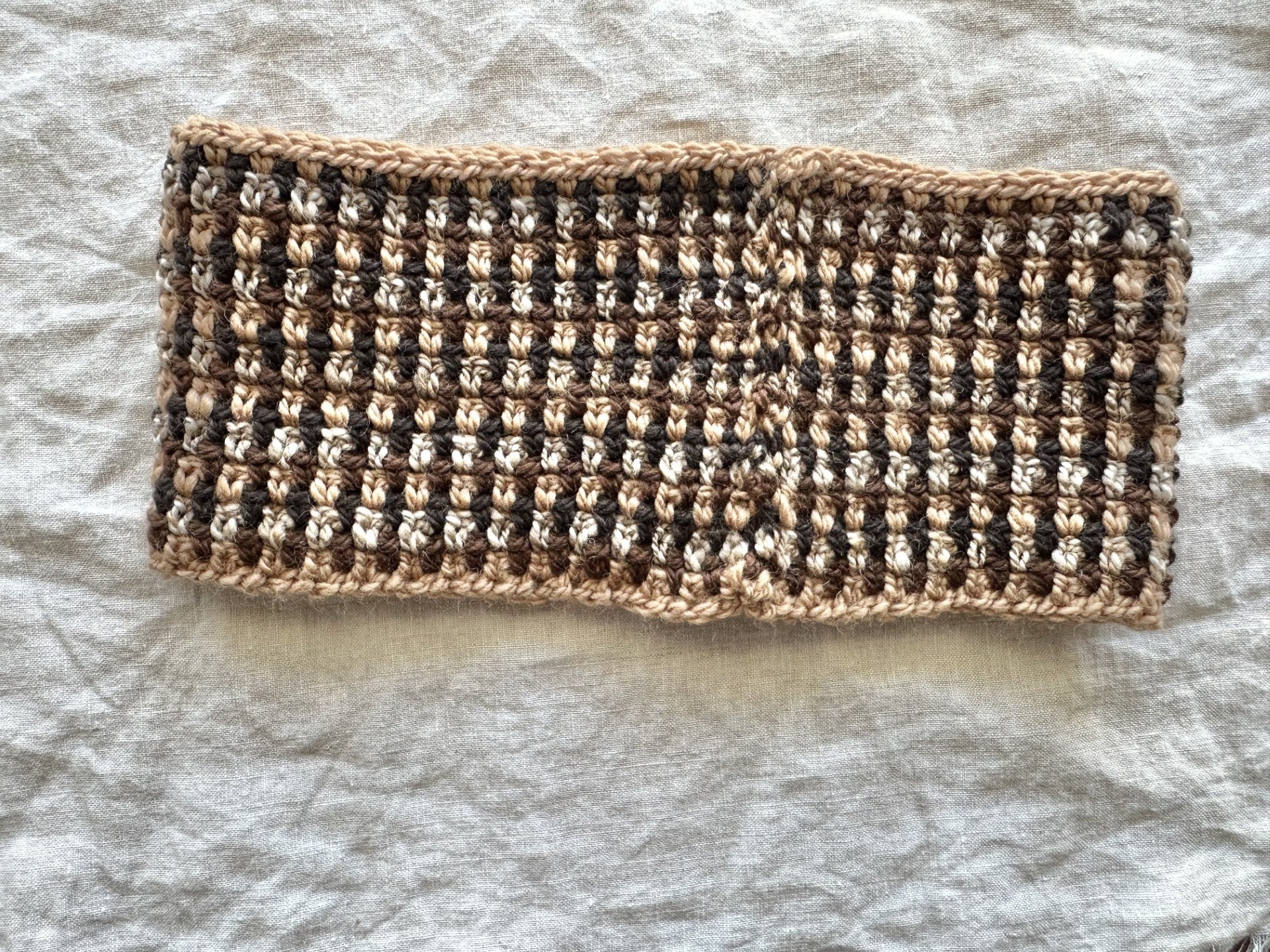 'Caramel Mocha' Crocheted Wool Cowl
