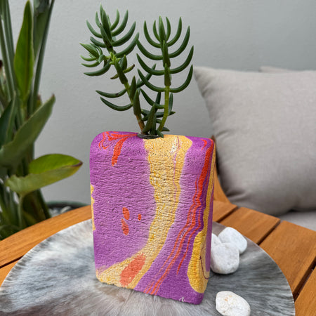 The Lava Room hand sculpted concrete test tube vase