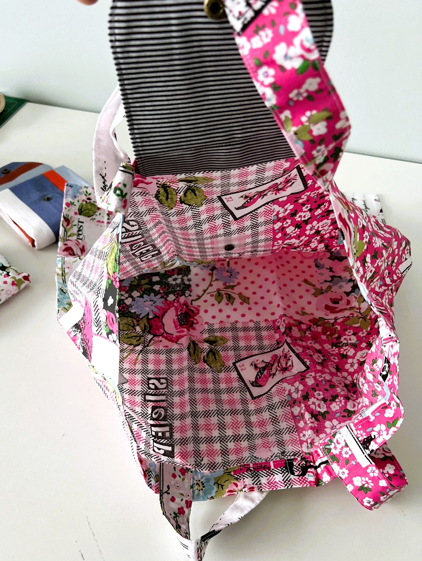 Upcycled Cotton Fold-up Shopping Bags