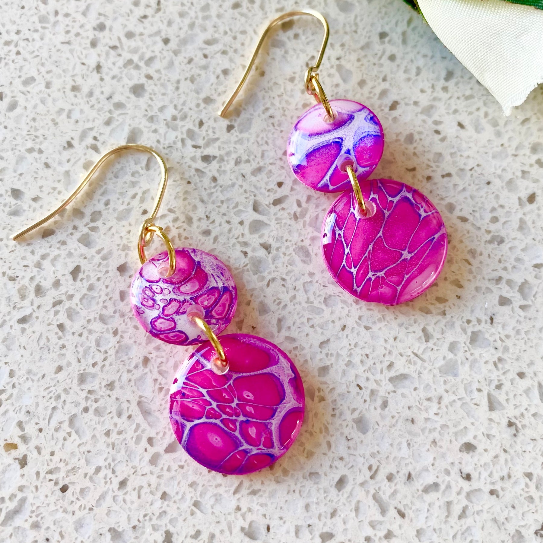 Pretty Pink Painted Dangle Earrings