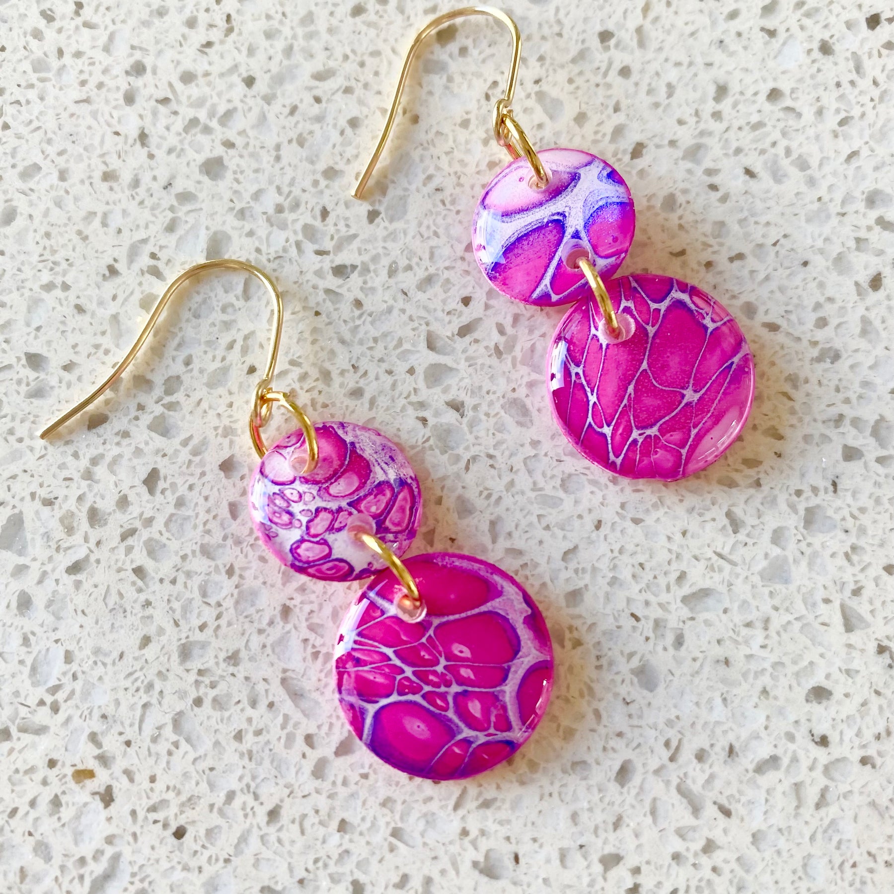 Pretty Pink Painted Dangle Earrings