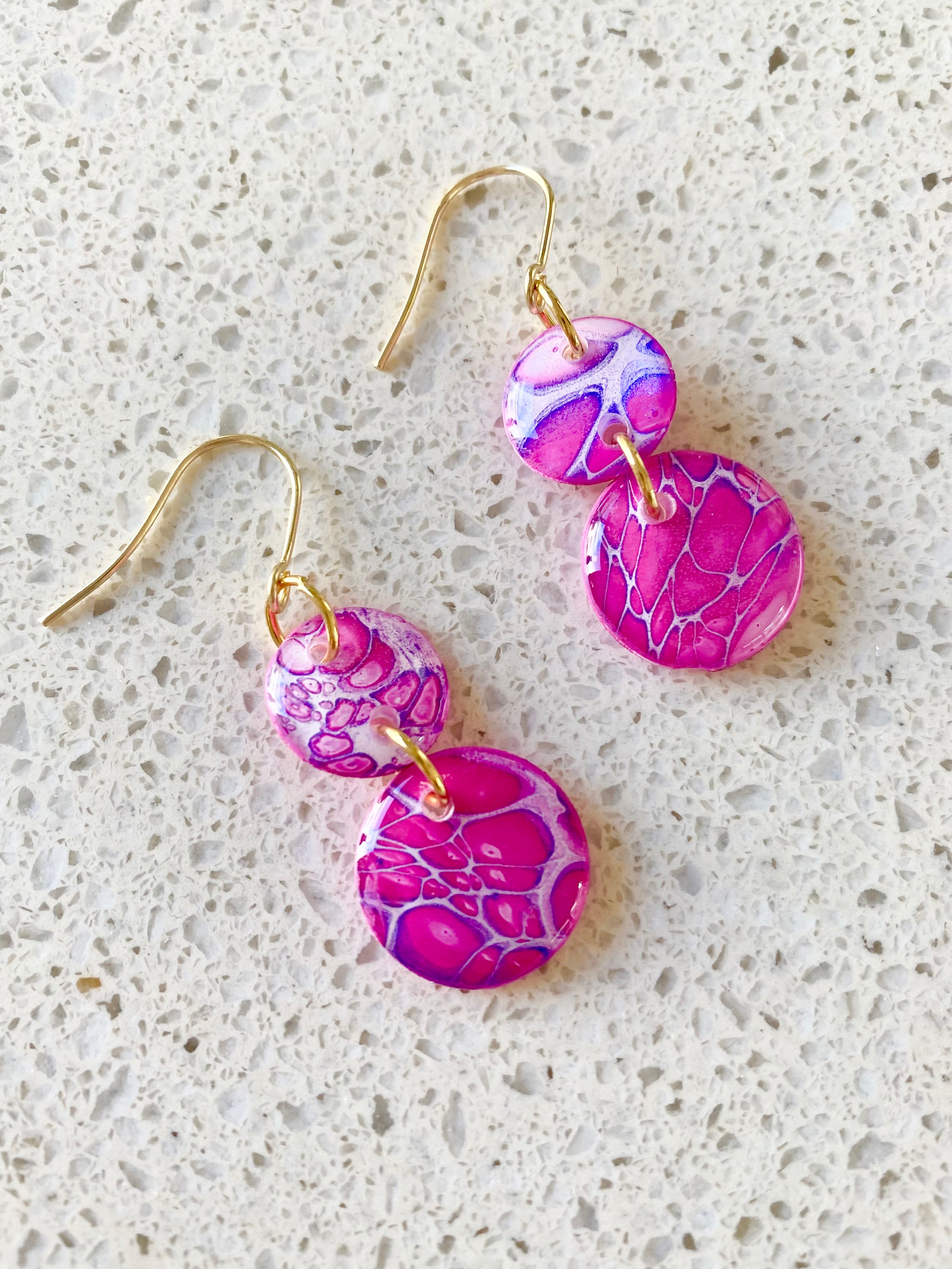 Pretty Pink Painted Dangle Earrings
