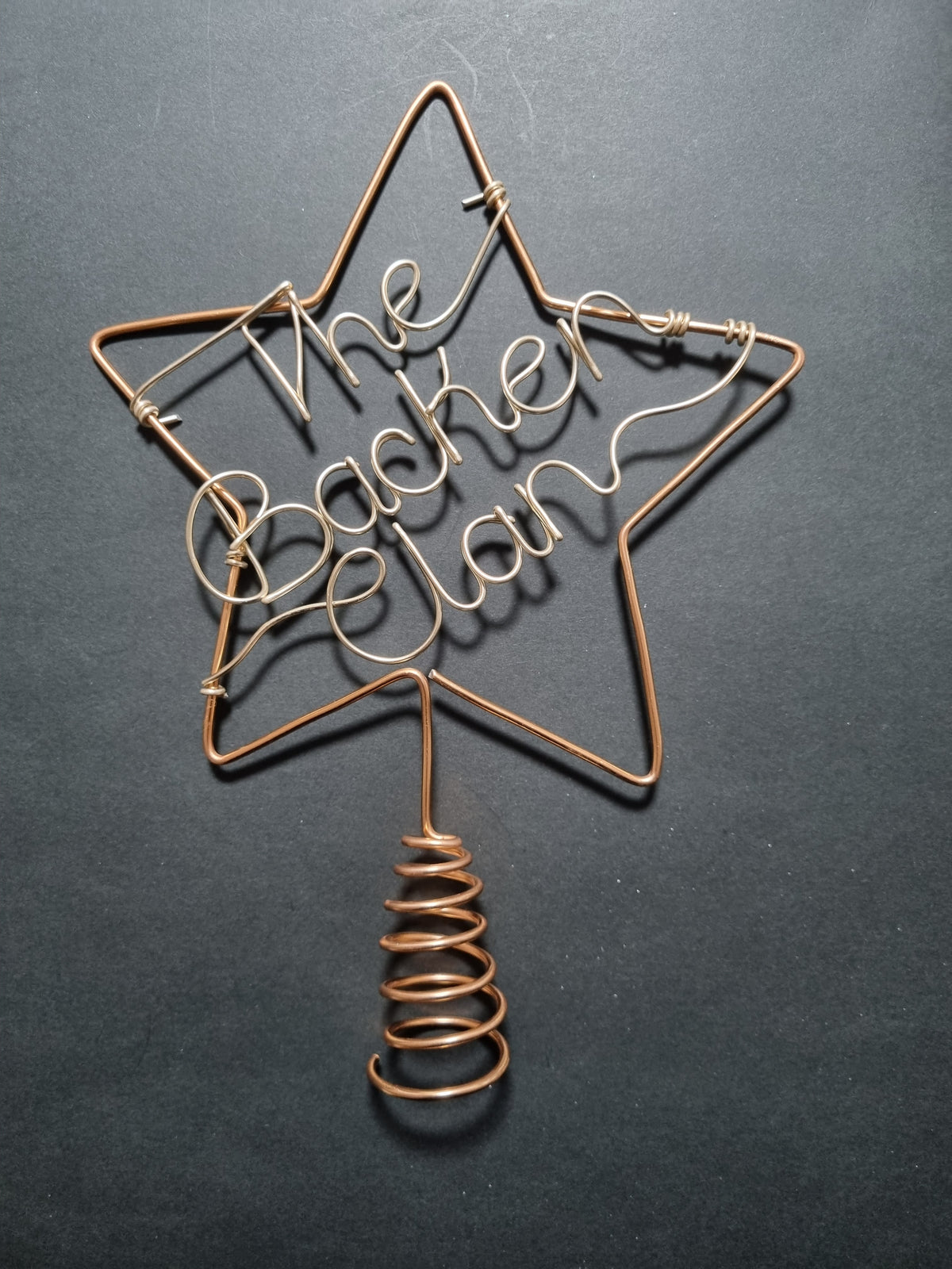 Personalised Christmas Tree Topper | Custom Wire Star Family Name Topper | Xmas Tree Star Decoration | Custom Colour Wire Art | Family Name Gift | New Home First Christmas