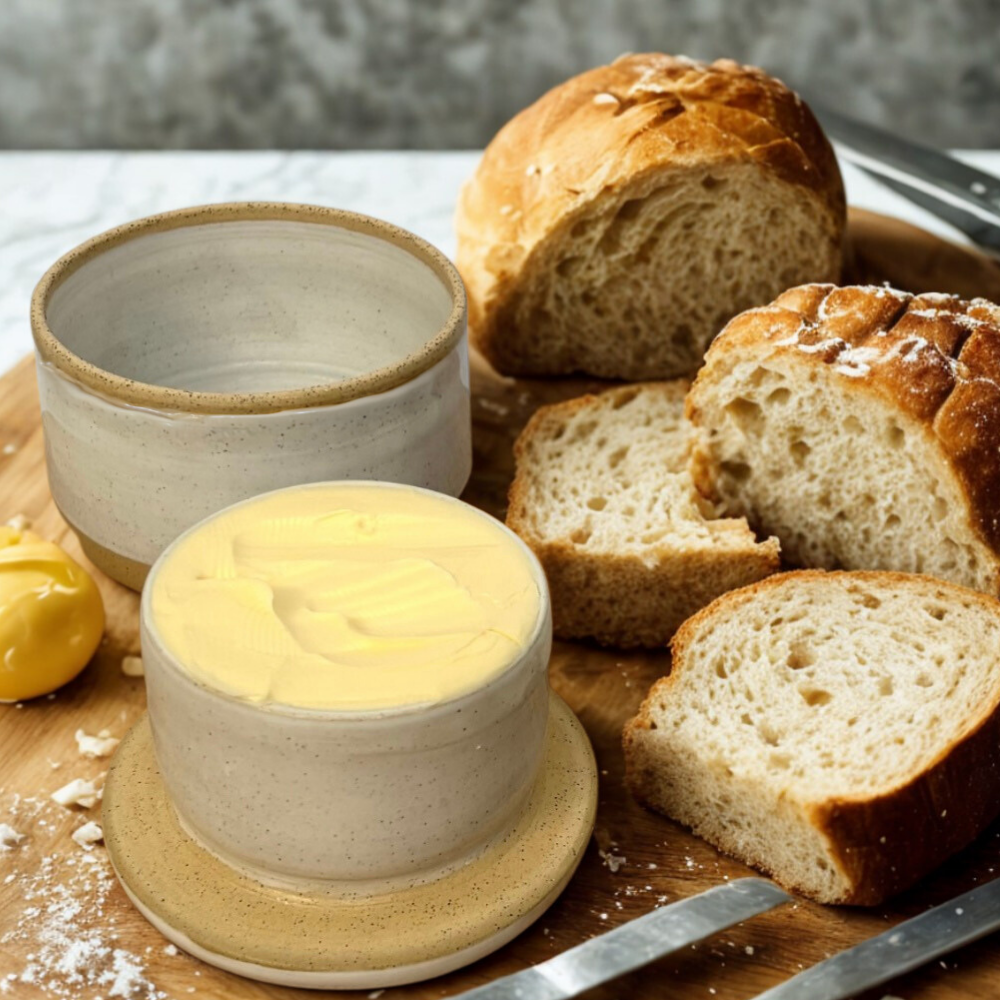 CUSTOM Ceramic Butter Bell/Crock in Tan Speckled Clay