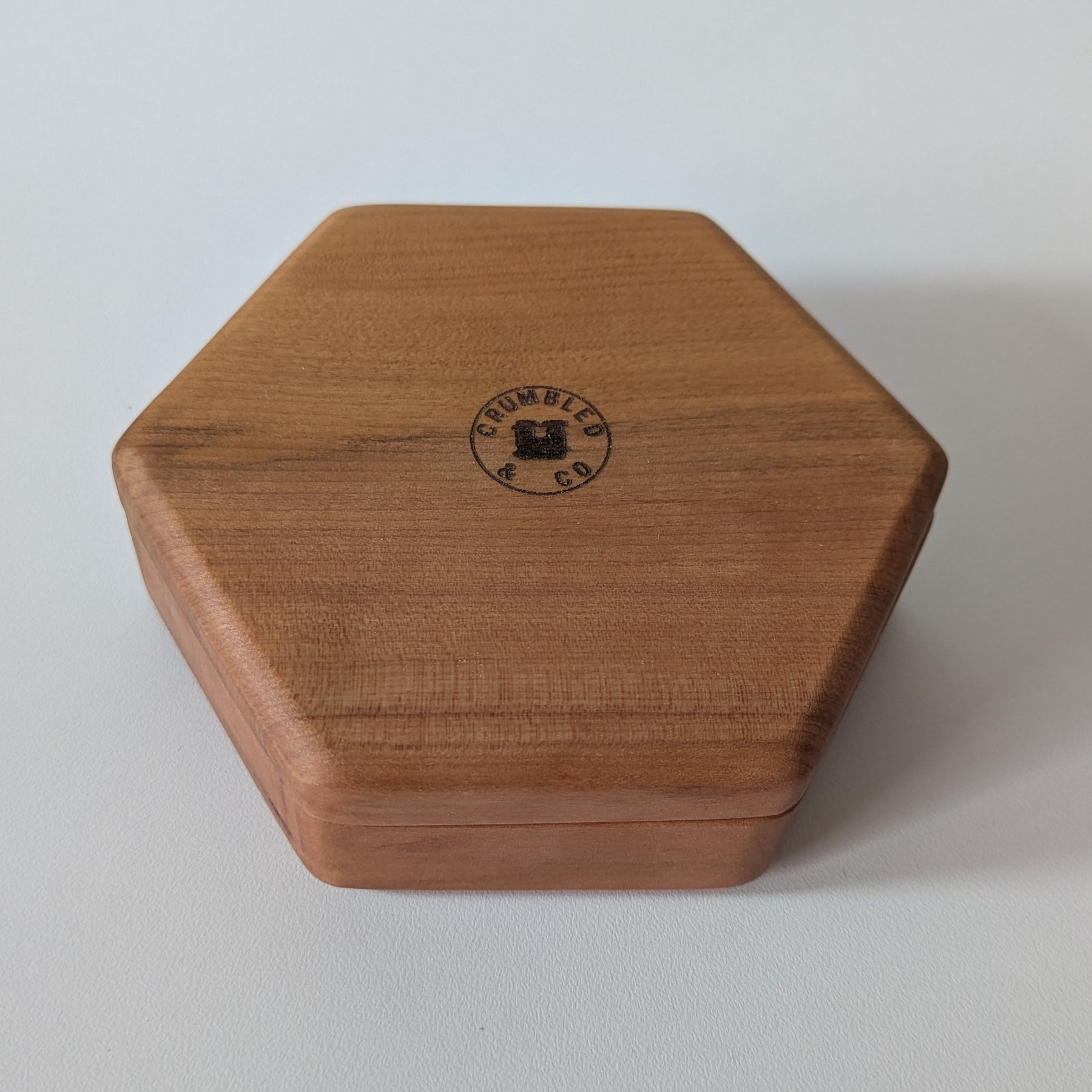 Wooden Hex Dice Box with Rolling Tray