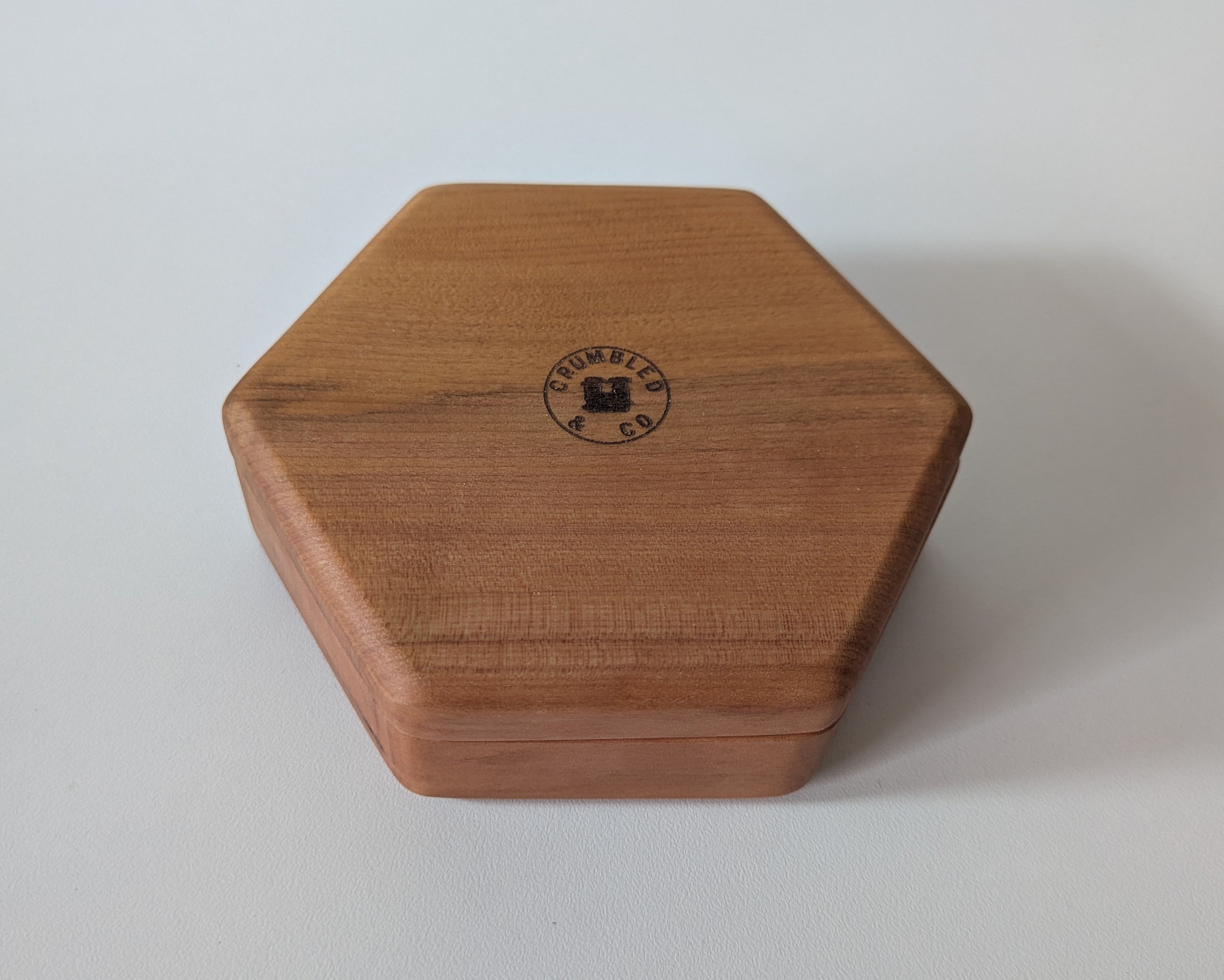 Wooden Hex Dice Box with Rolling Tray