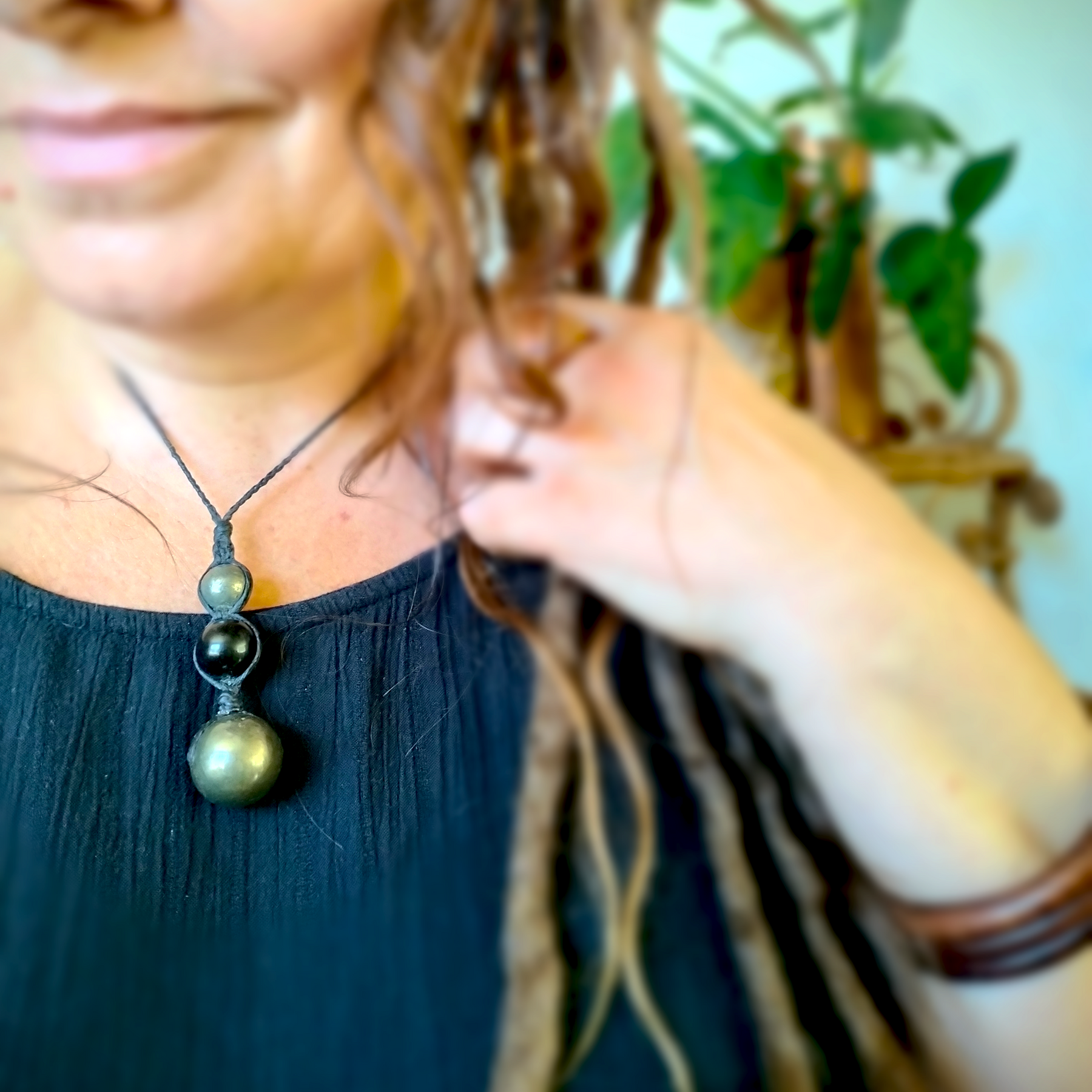 PYRITE SPHERES WITH SIVERSHEEN OBSIDIAN handmade necklace talisman