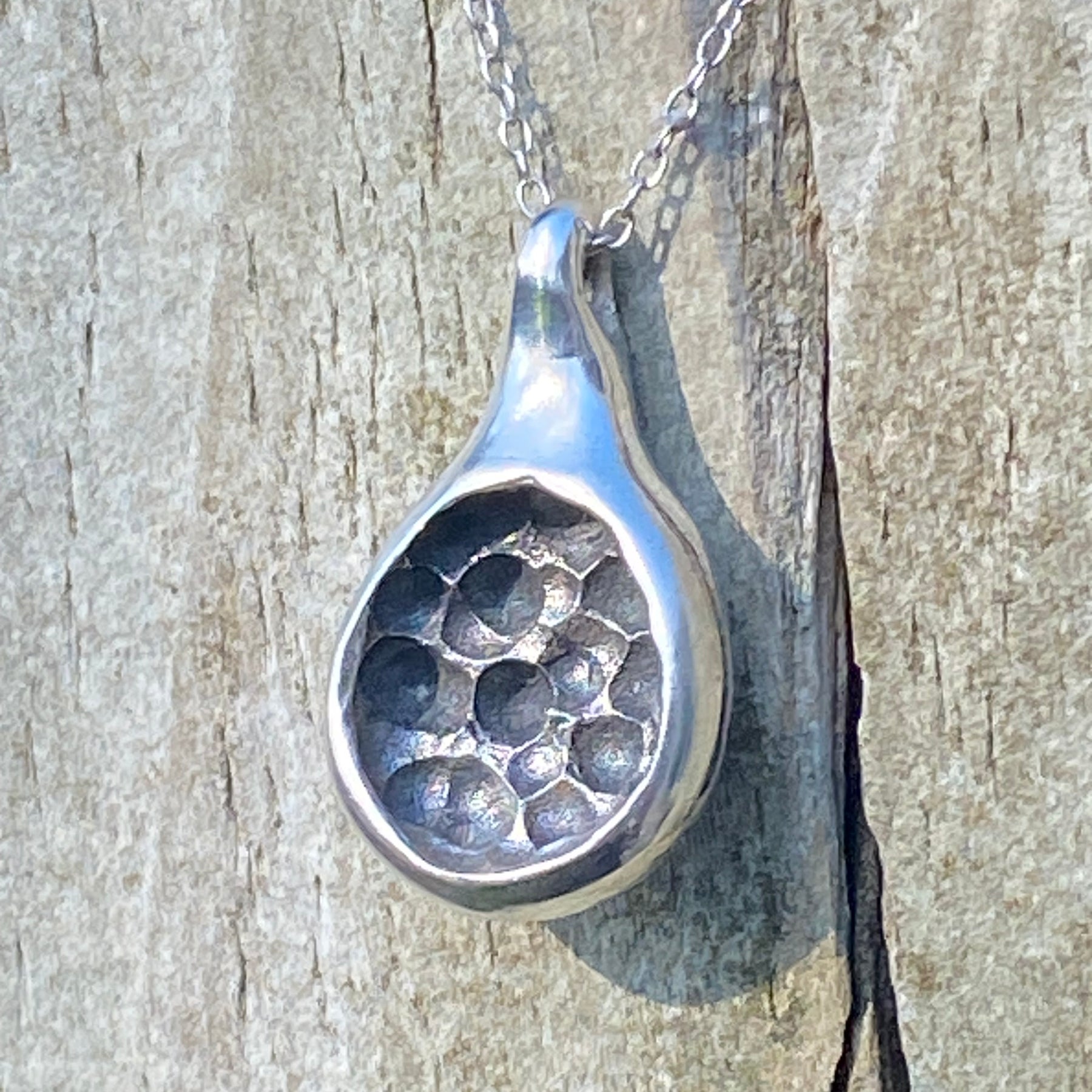 Seed Pod Sterling Silver Pendant – Handmade One of a Kind
