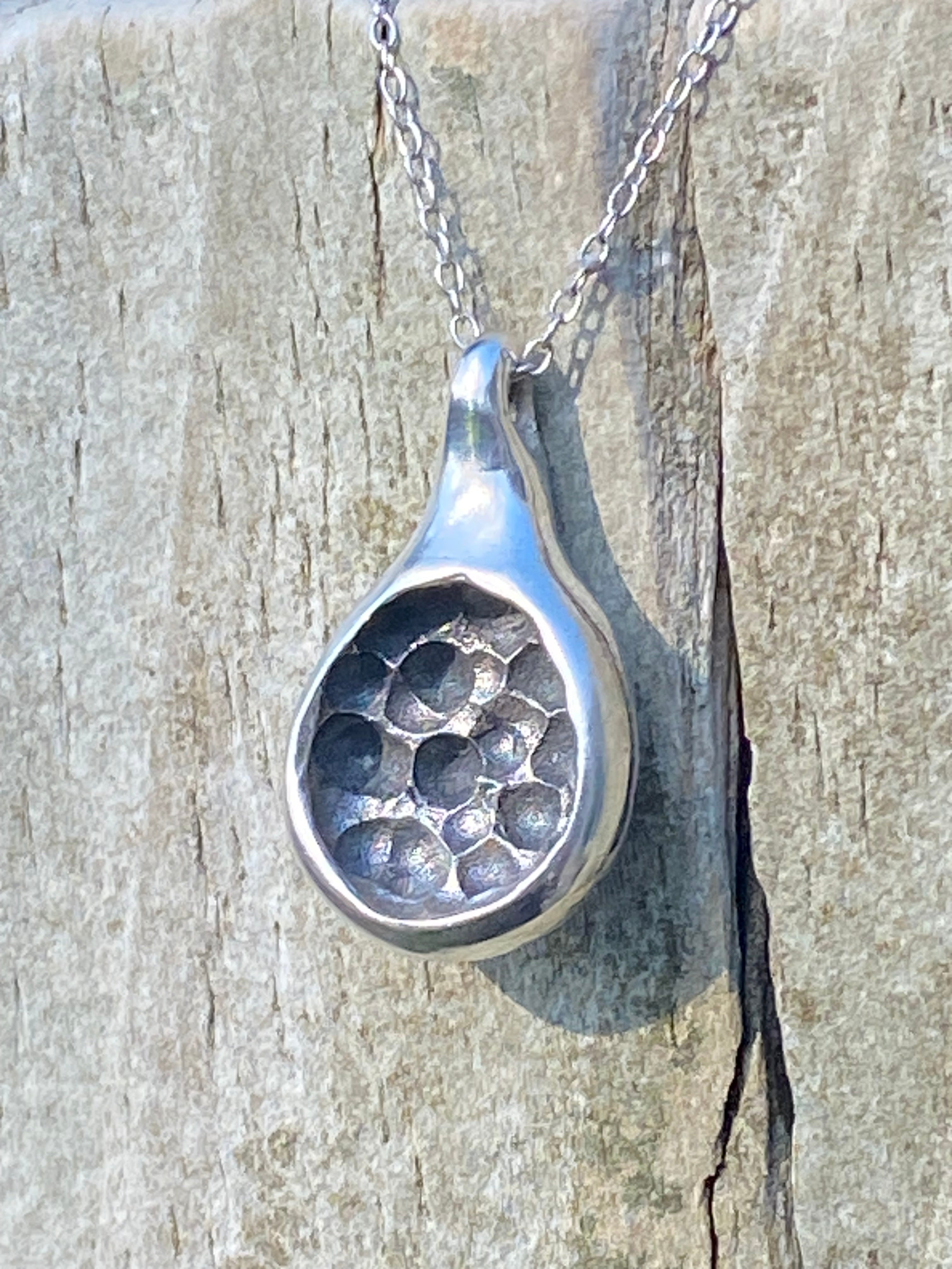 Seed Pod Sterling Silver Pendant – Handmade One of a Kind