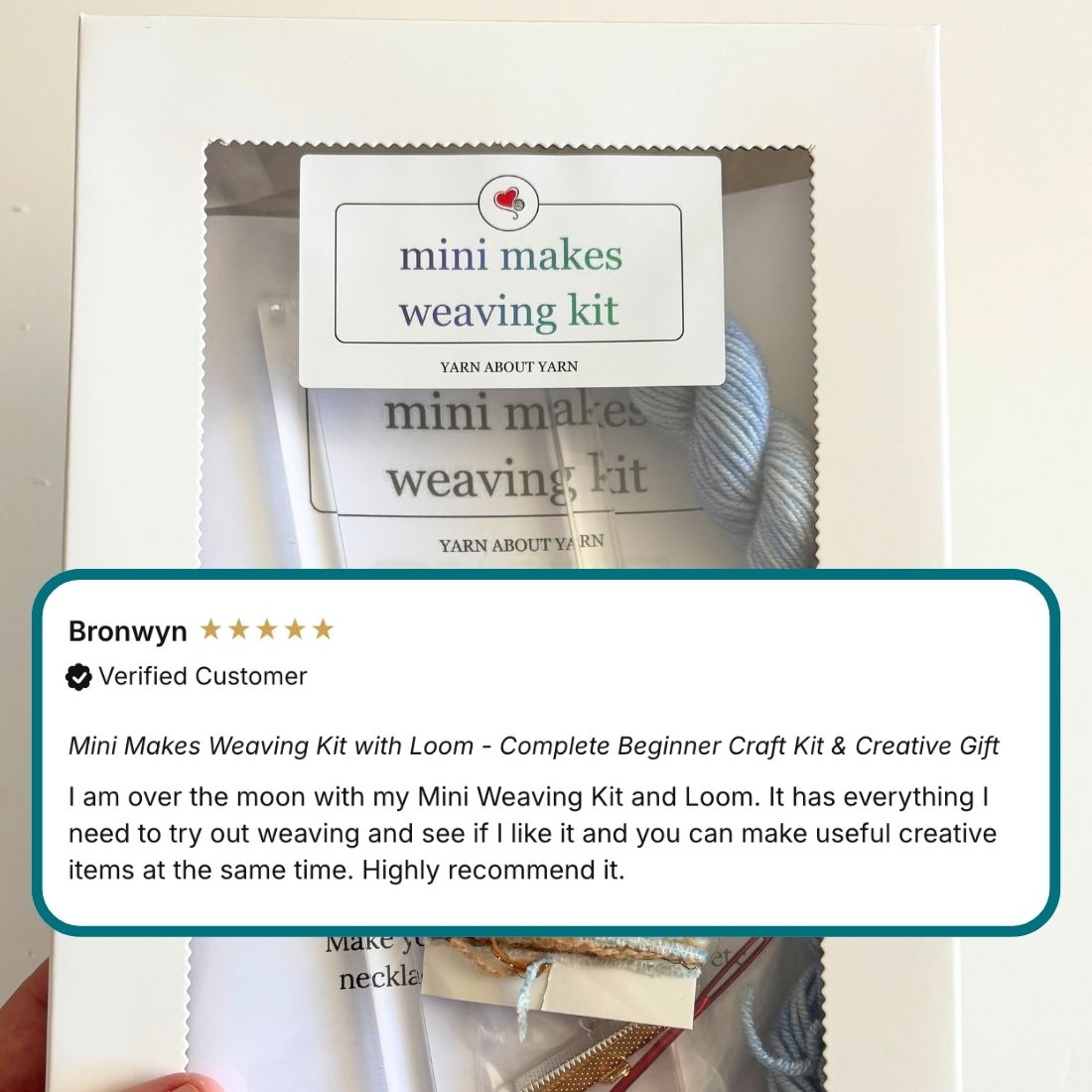 Mini Makes Weaving Kit with Loom - Complete Beginner Craft Kit & Creative Gift