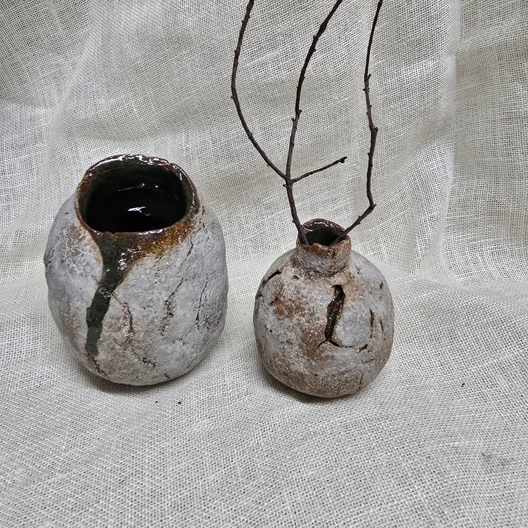Rustic bud vases set of 2