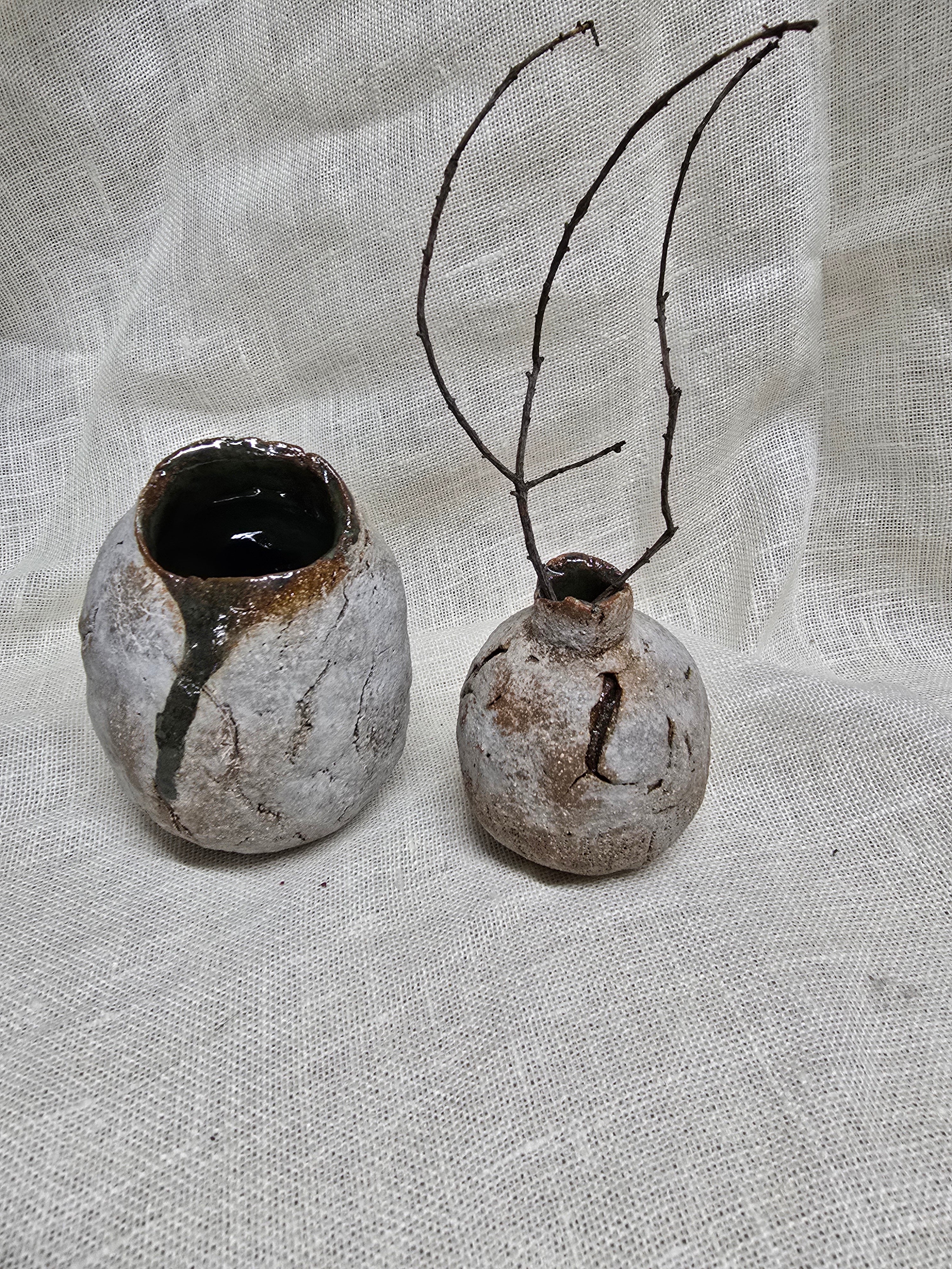 Rustic bud vases set of 2