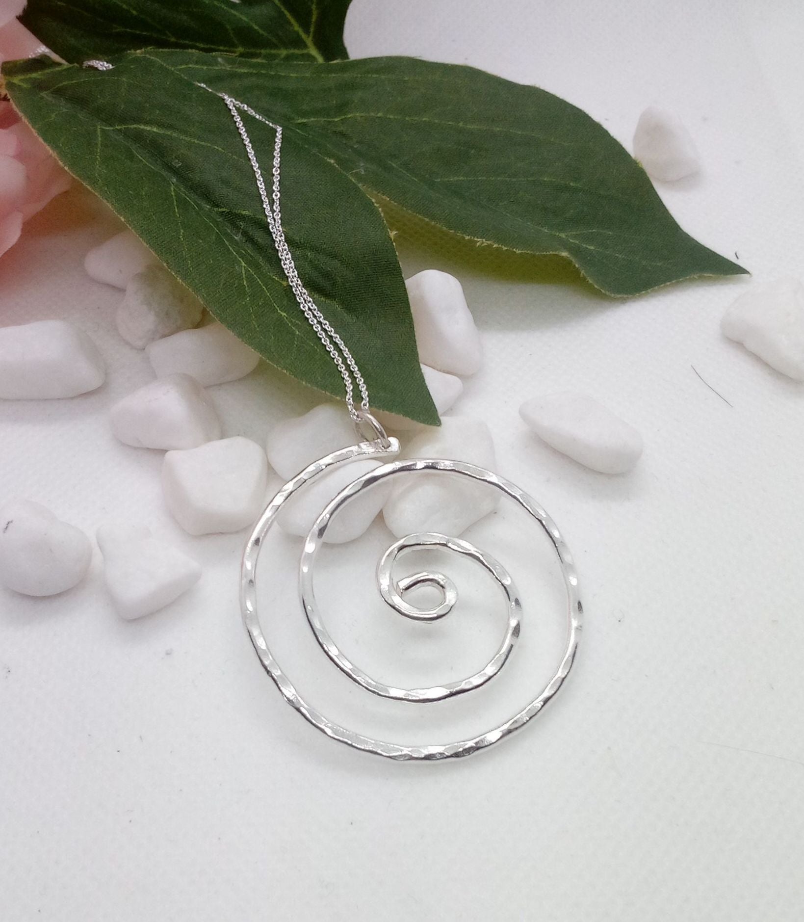 Sterling silver spiral pendant