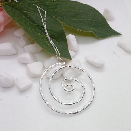 Sterling silver spiral pendant