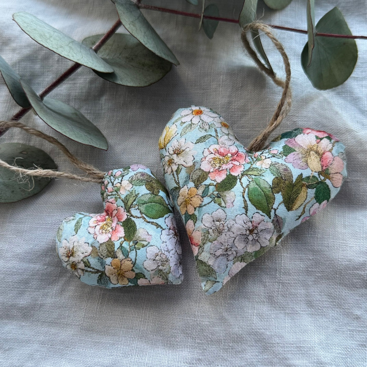 Romantic Hearts - handmade with wool filling