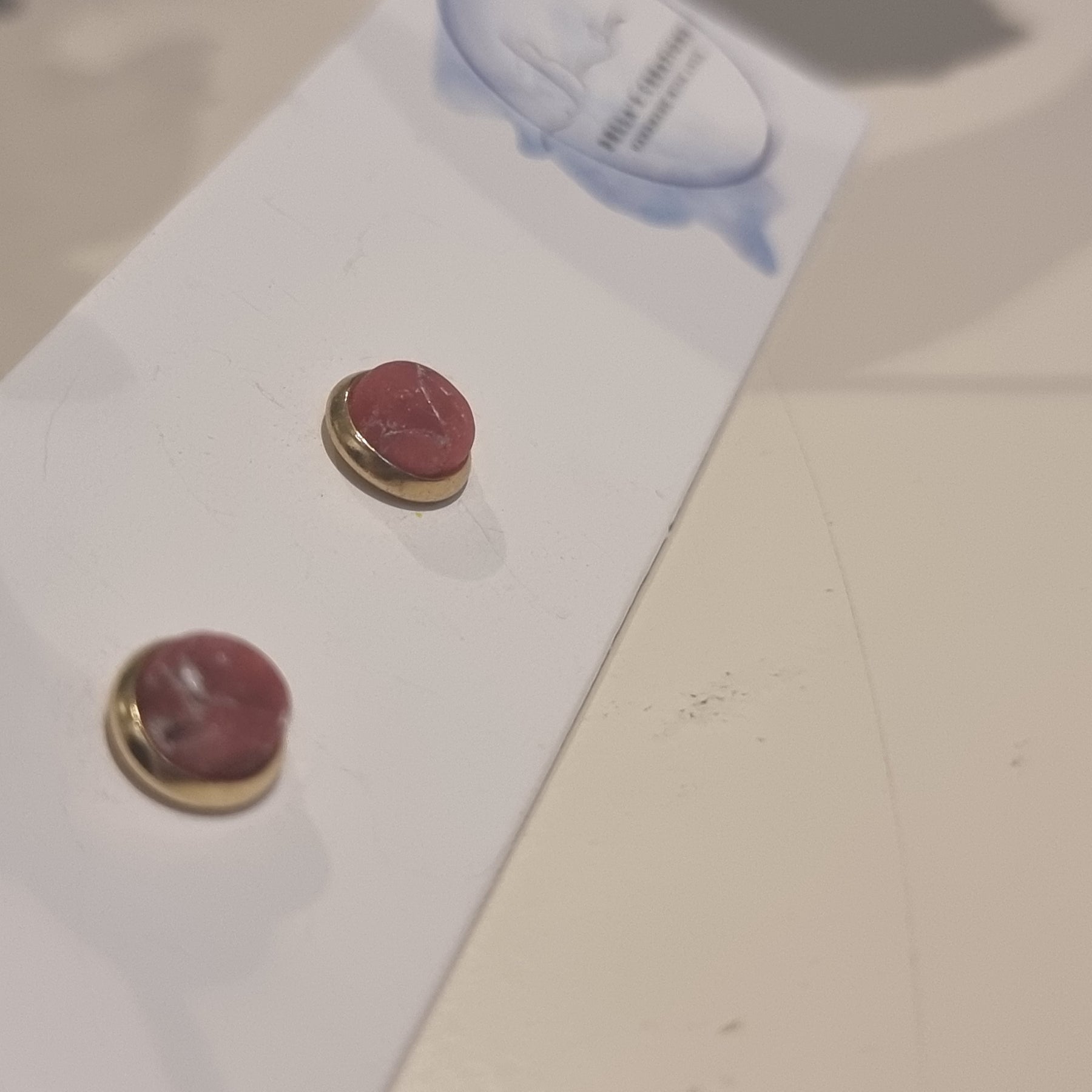 Red Agate Studs