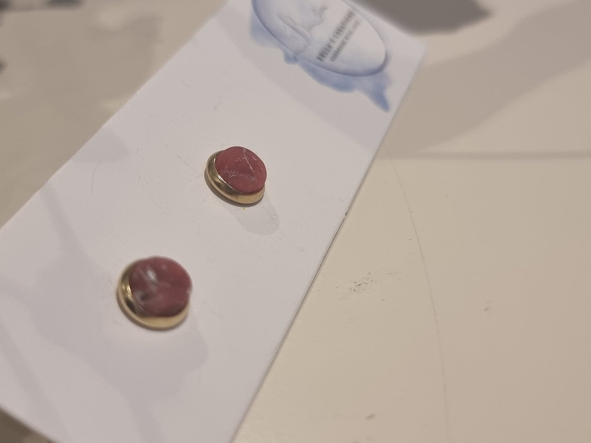 Red Agate Studs