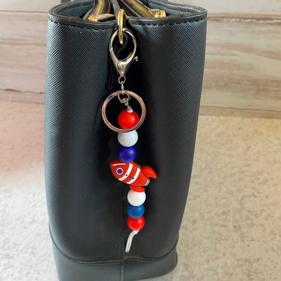 Rocketship Silicone Keyrings