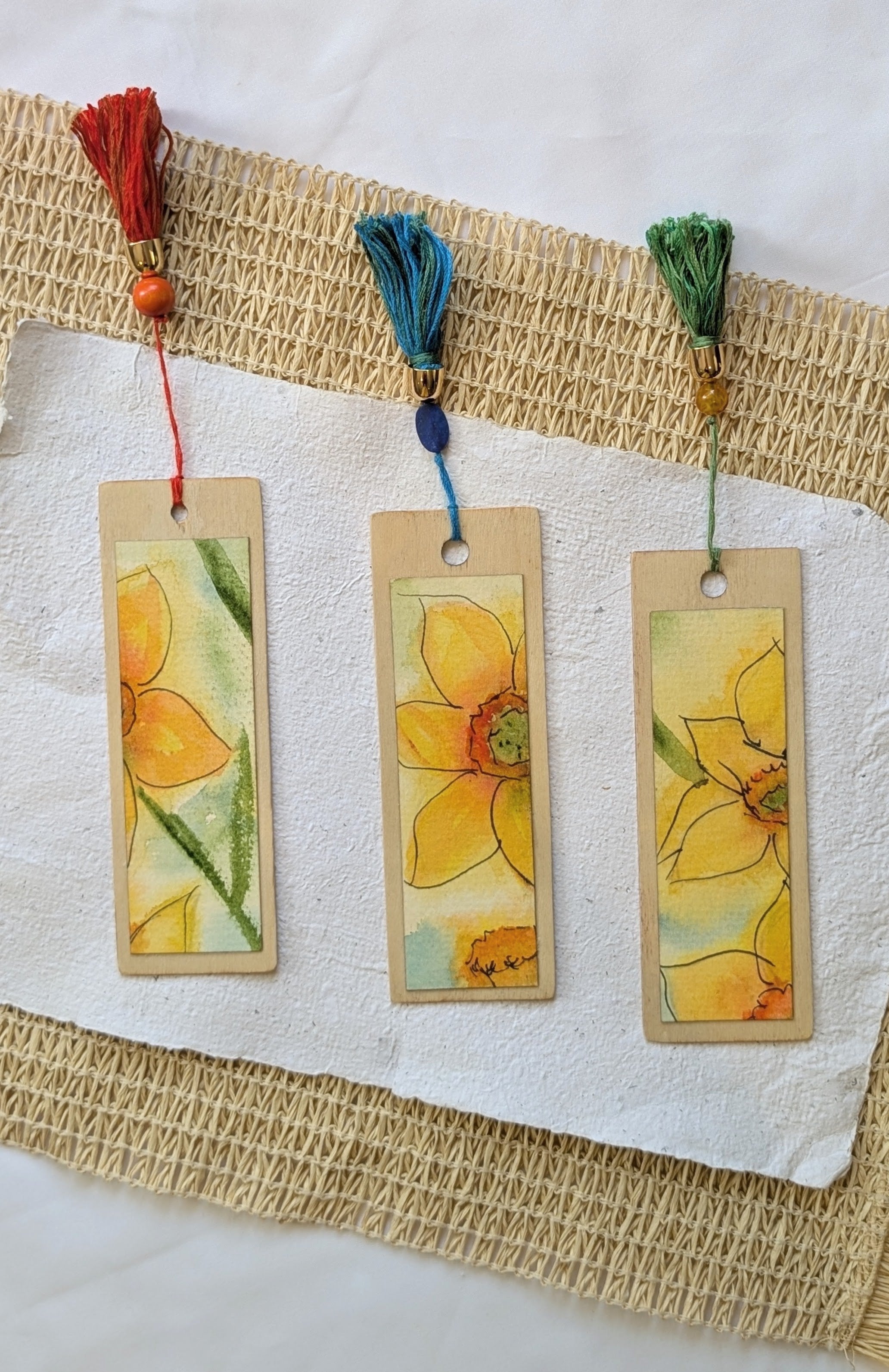 Hand painted Watercolour Bookmark | Original Botanical Artwork | Sustainable Handmade Gift