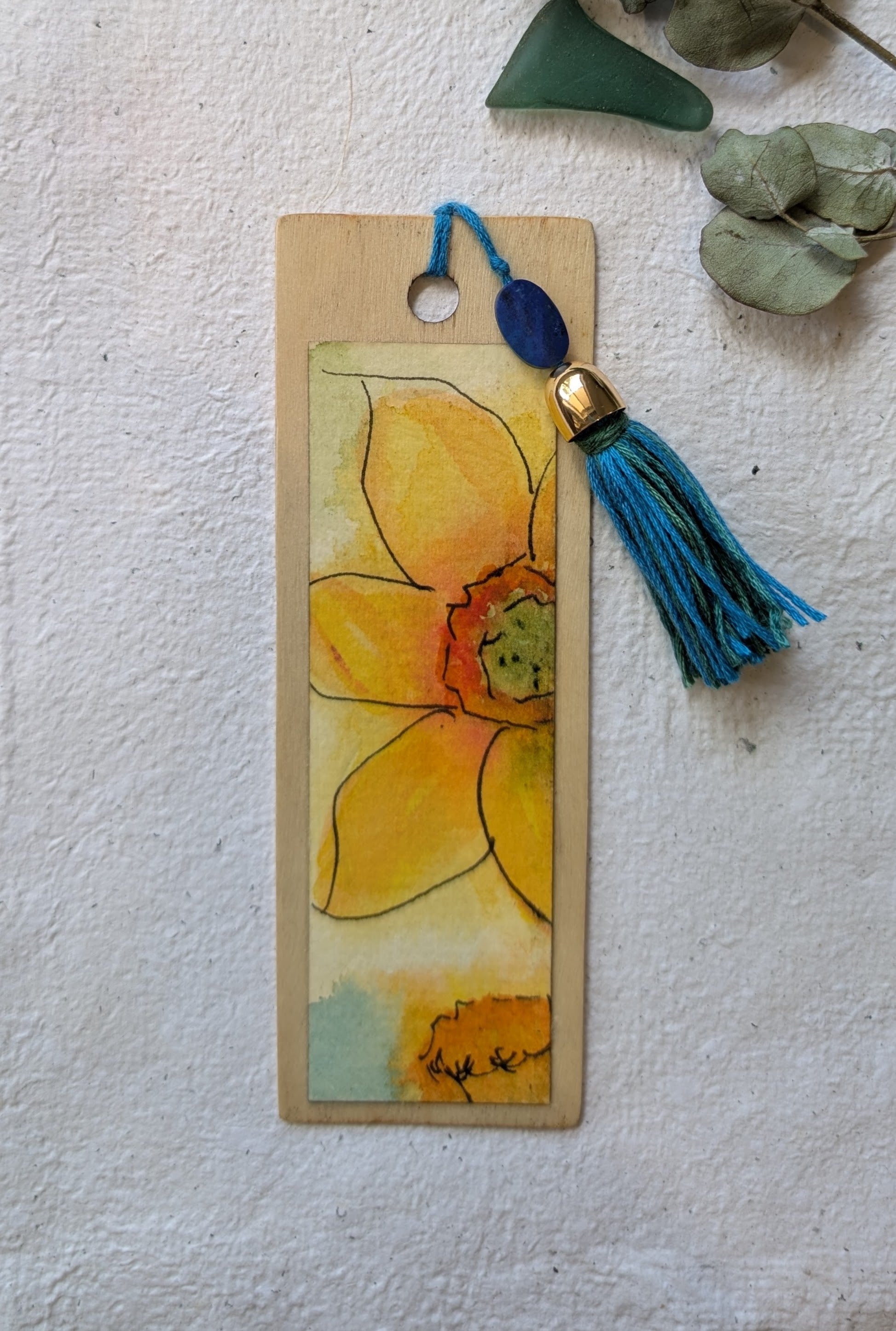 Hand painted Watercolour Bookmark | Original Botanical Artwork | Sustainable Handmade Gift