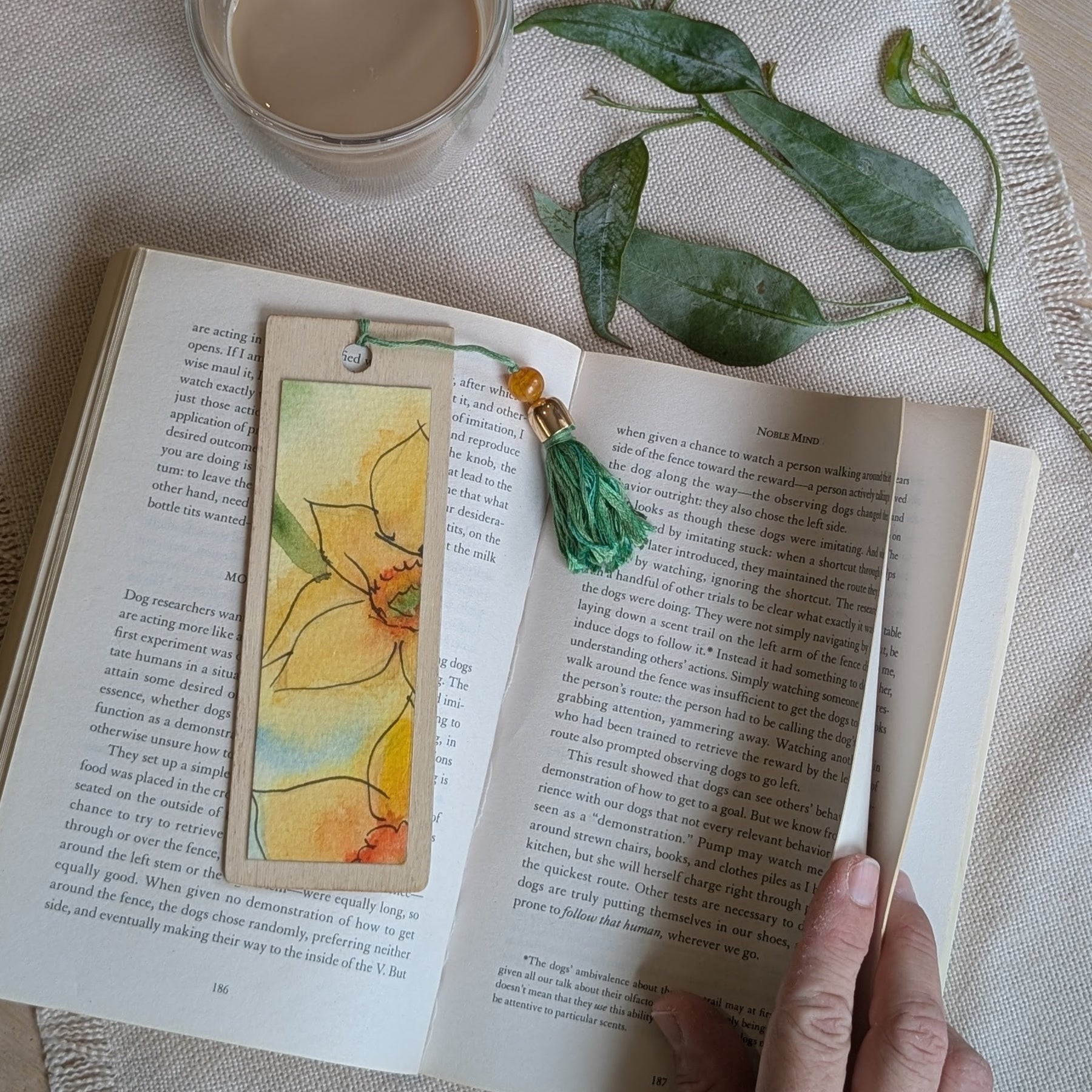 Hand painted Watercolour Bookmark | Original Botanical Artwork | Sustainable Handmade Gift