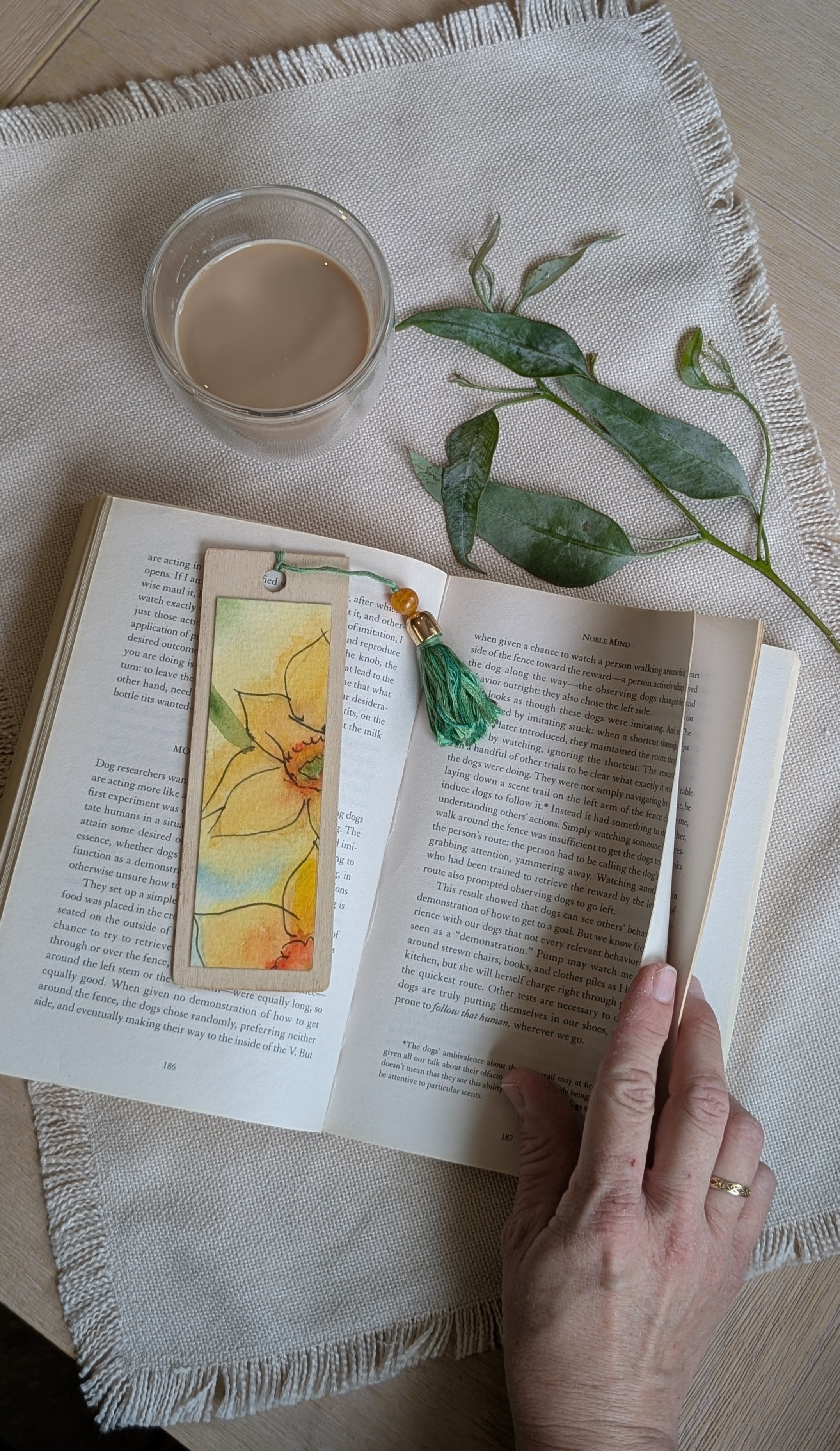 Hand painted Watercolour Bookmark | Original Botanical Artwork | Sustainable Handmade Gift