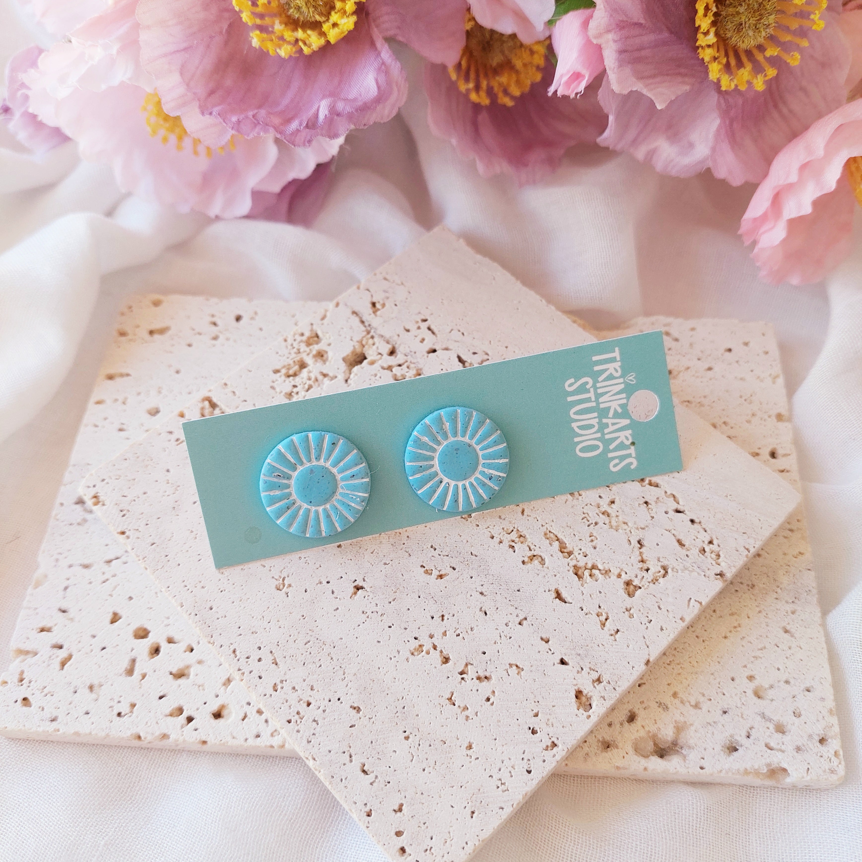 Turquoise Granite Boho Stud & Dangle Earrings