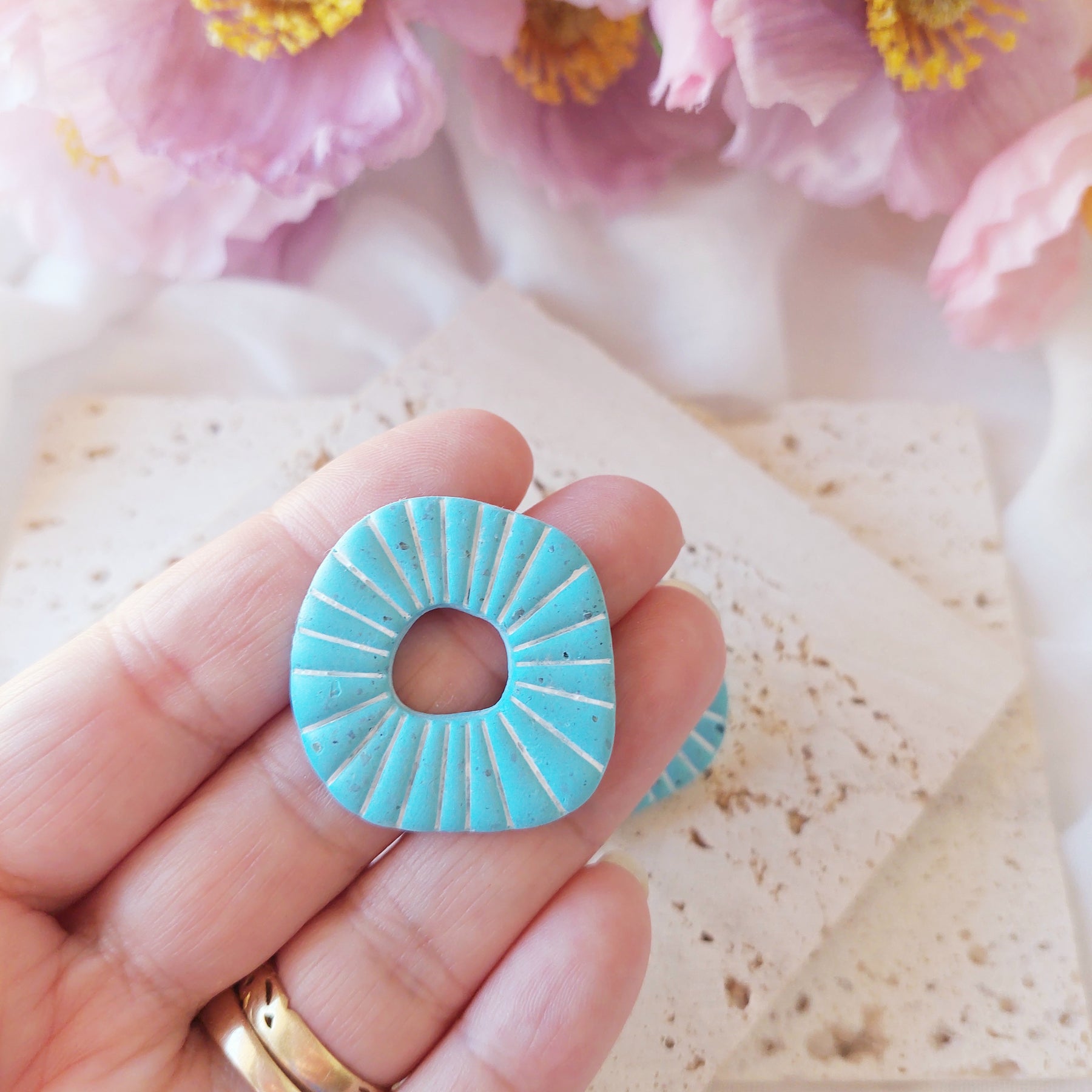 Turquoise Granite Boho Stud & Dangle Earrings
