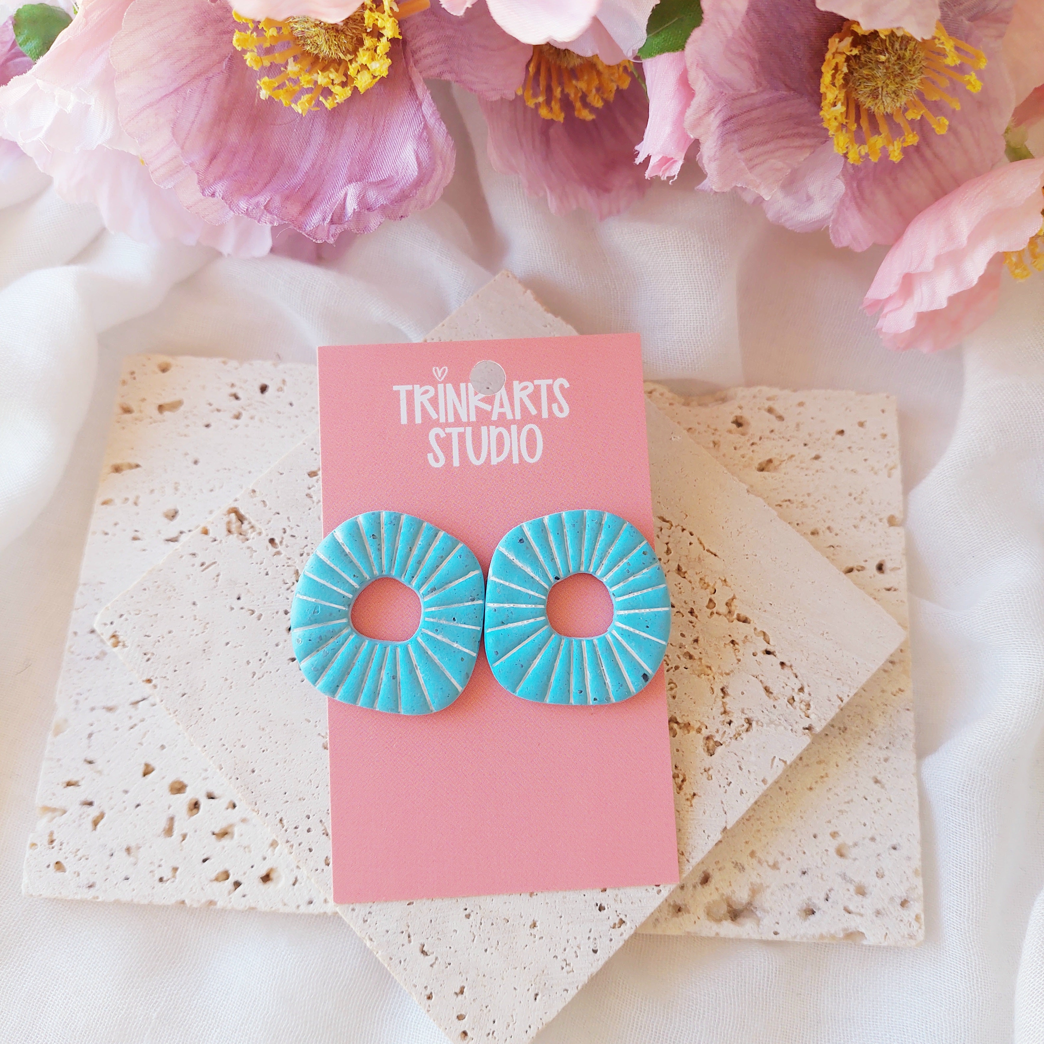 Turquoise Granite Boho Stud & Dangle Earrings
