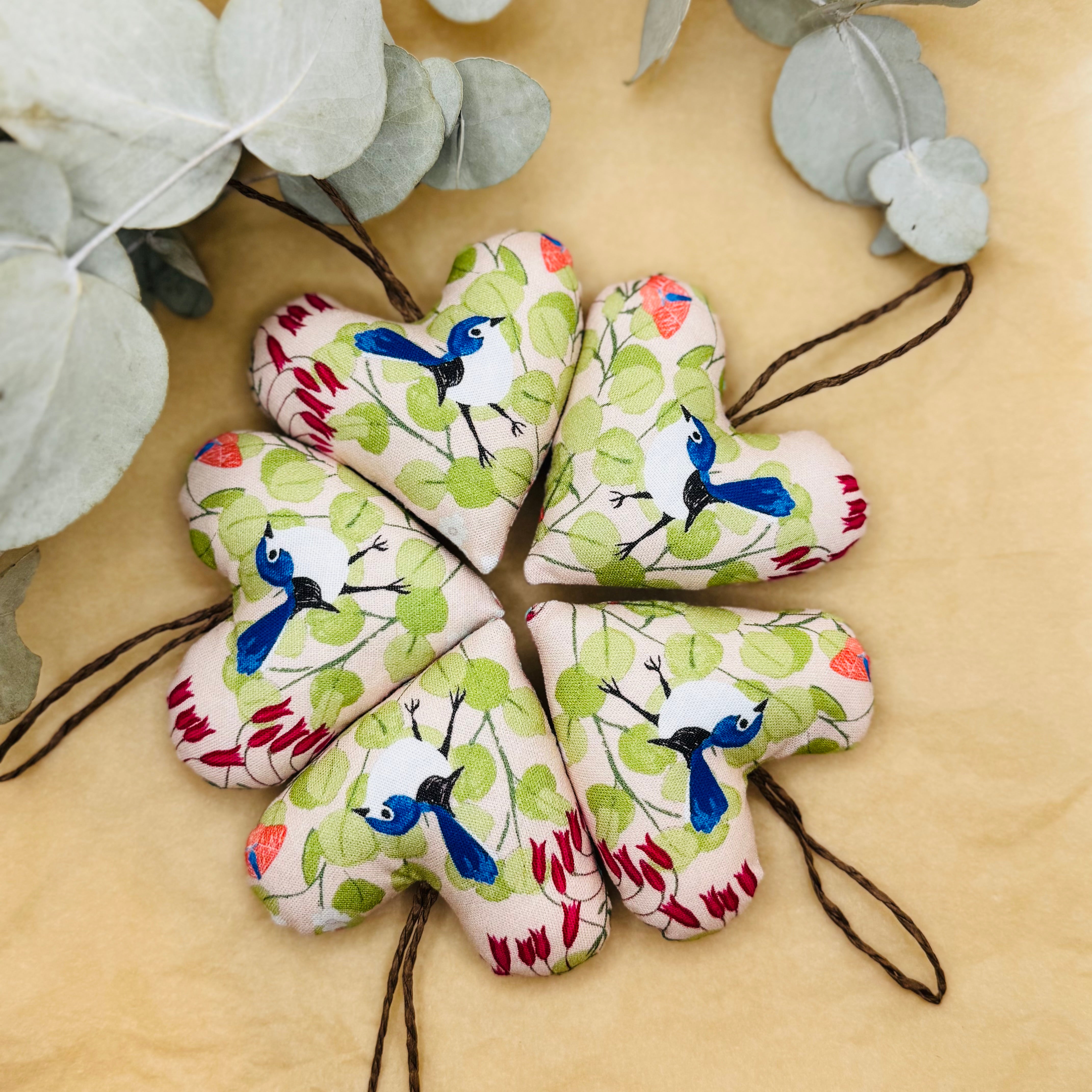 Handmade Superb Fairy Wren Hearts