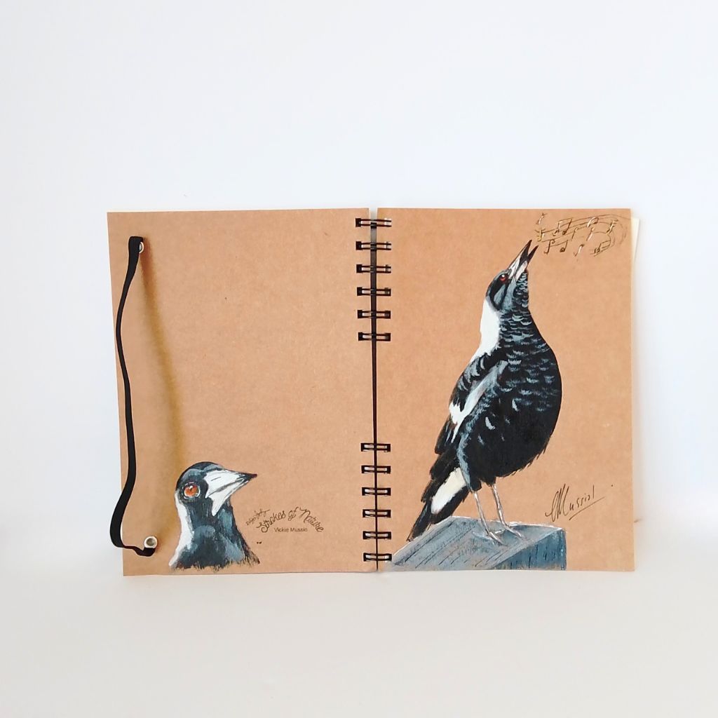 Magpie Handpainted Series of Notebooks