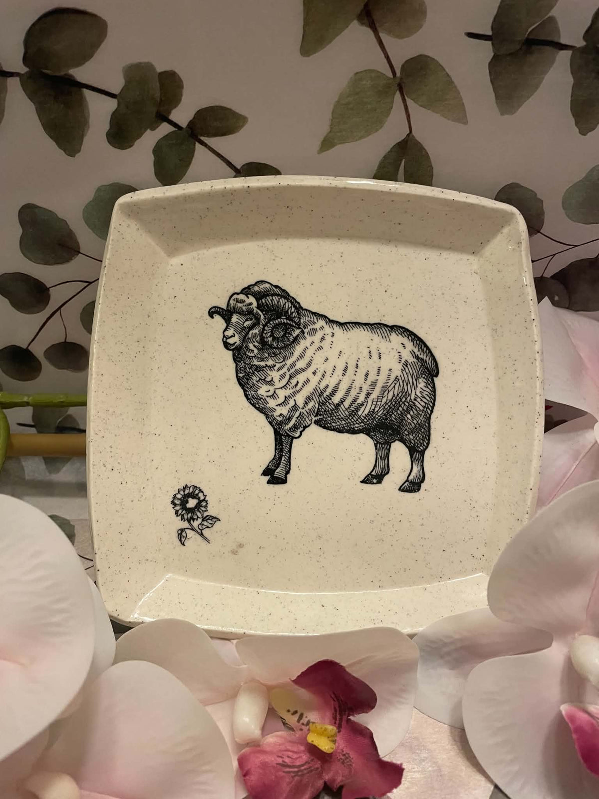Ram / sheep square plate