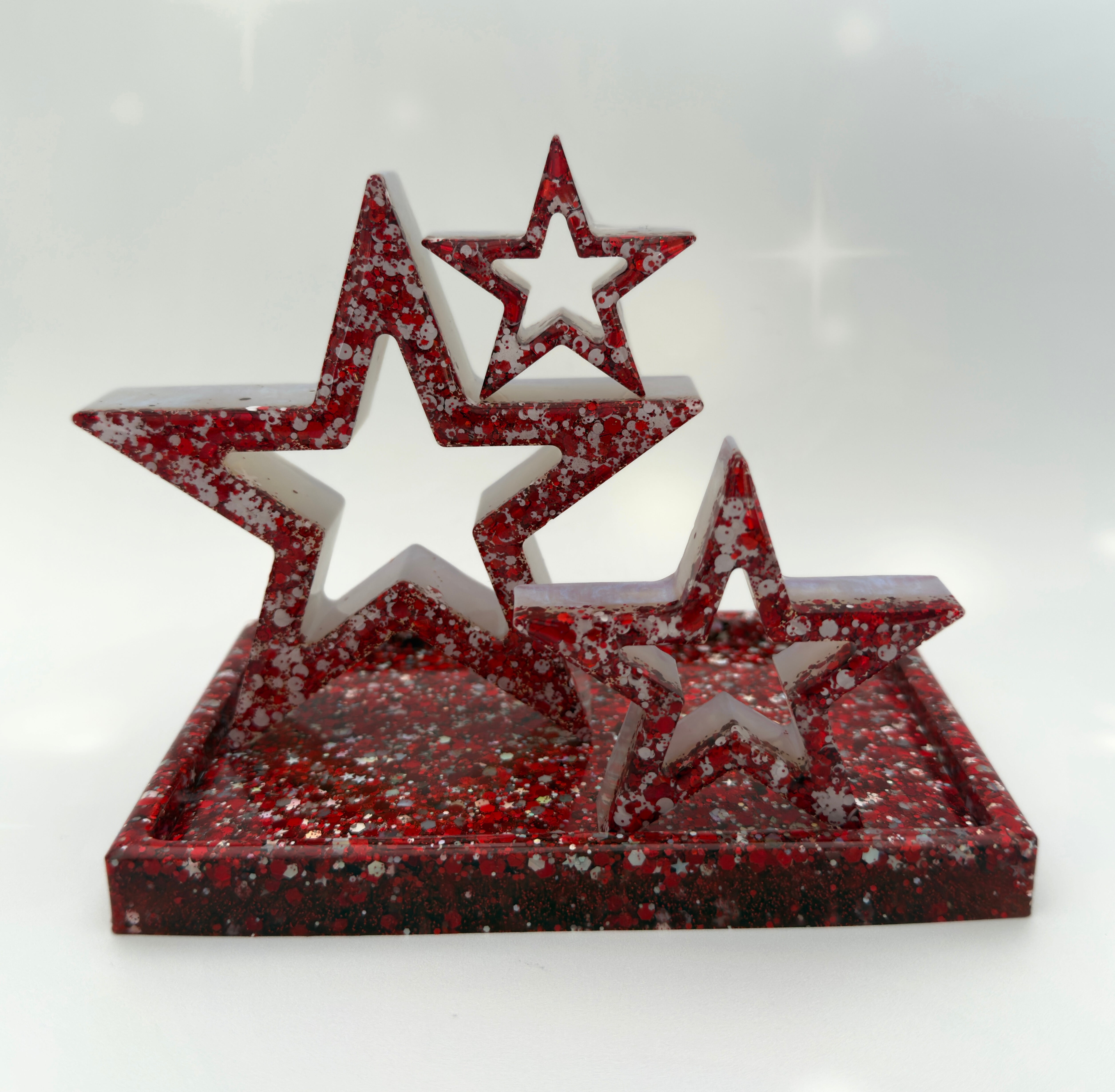 Handmade Resin Star Set with Rectangle Tray