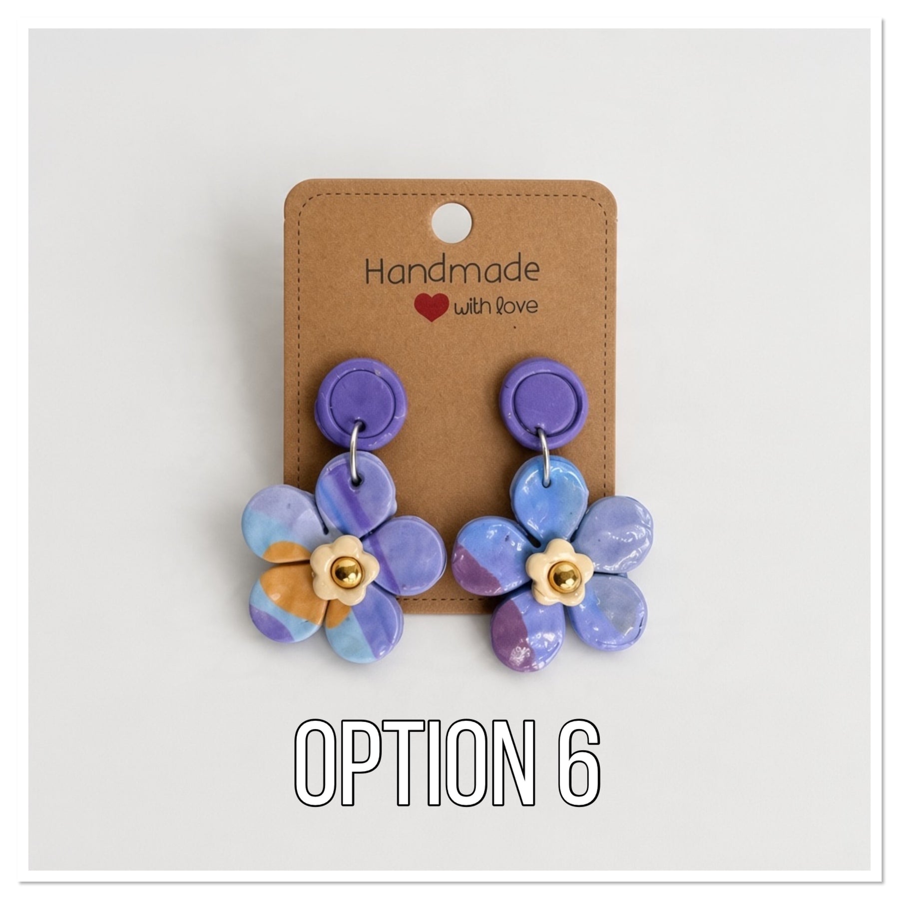 Lavender Skies Marbled Polymer Clay Earring Collection
