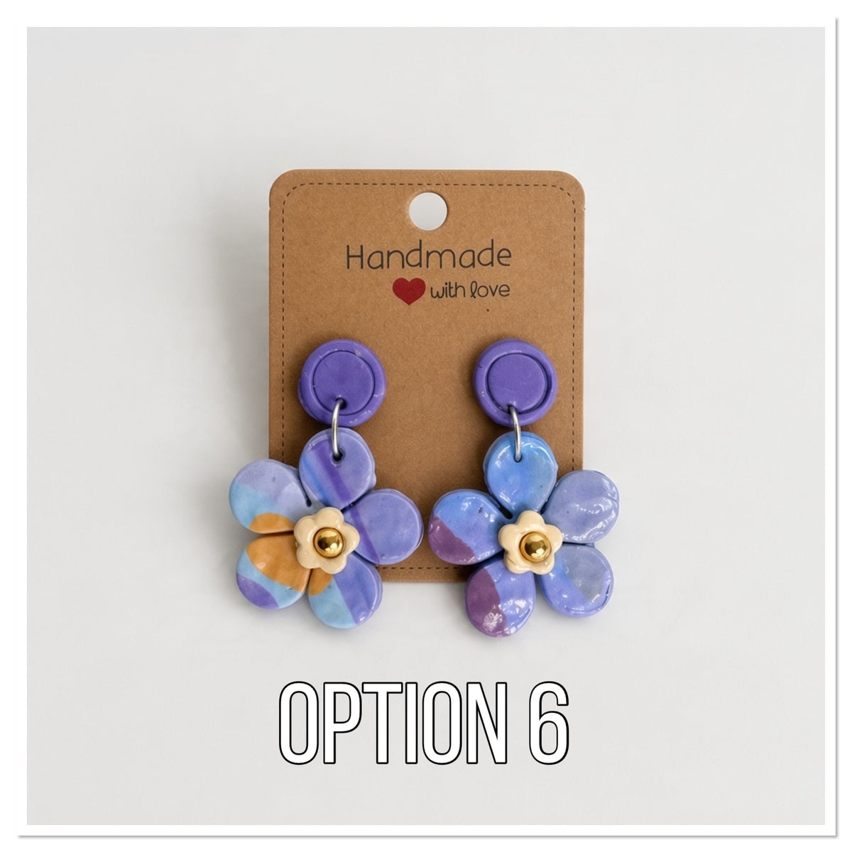 Lavender Skies Marbled Polymer Clay Earring Collection