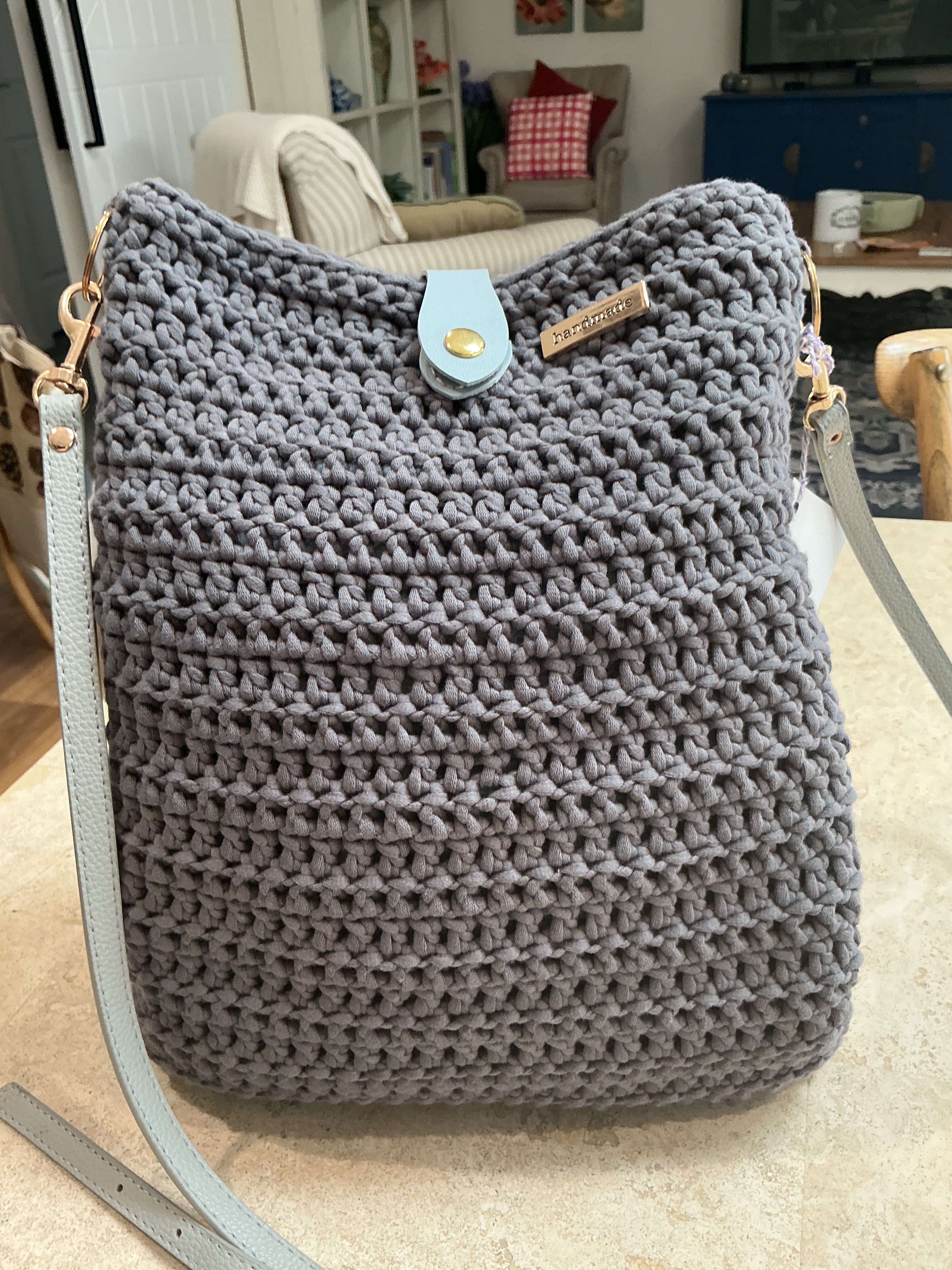(Copy) Crossover body  /shoulder, crochet bag, cotton