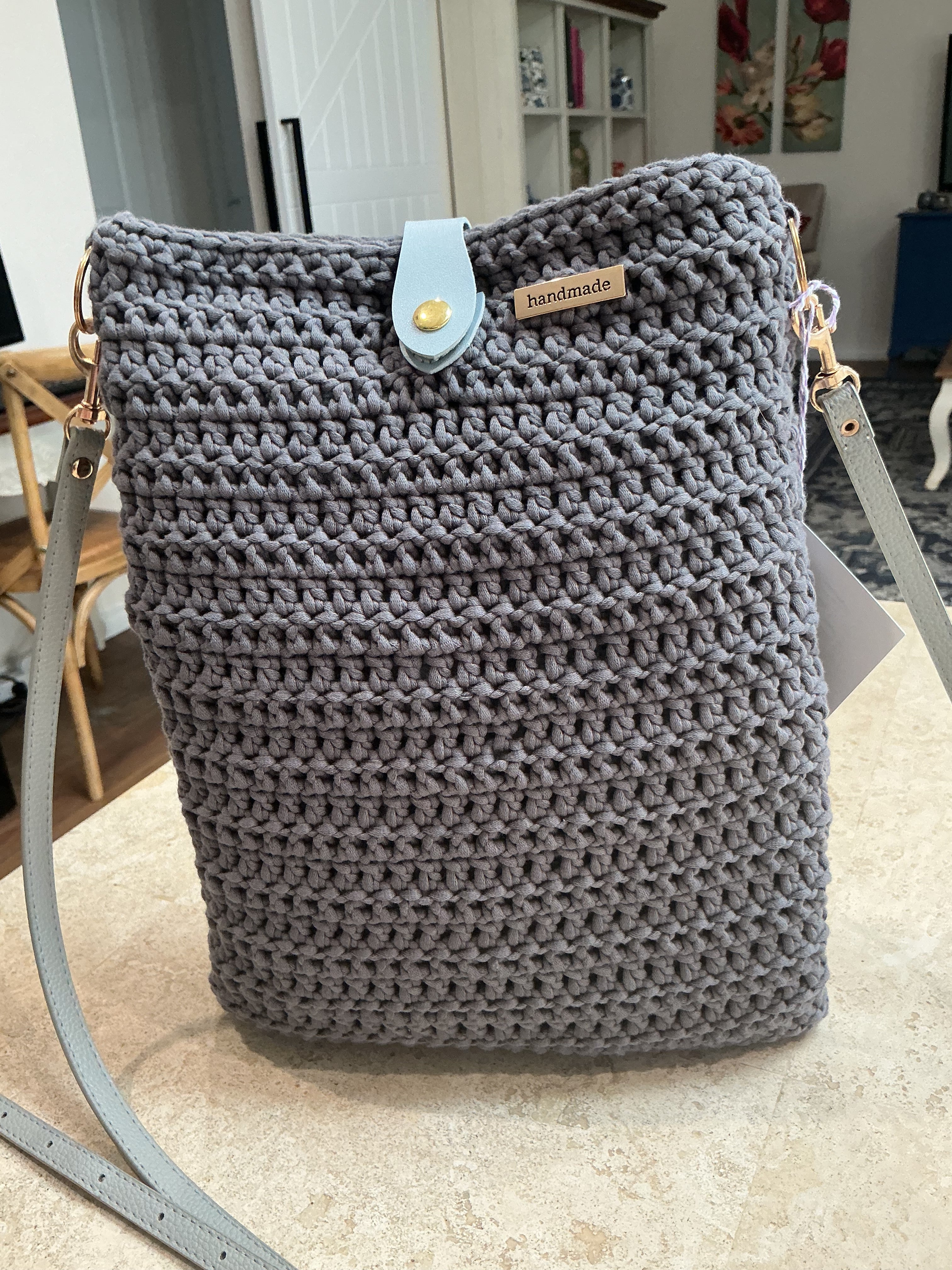 (Copy) Crossover body  /shoulder, crochet bag, cotton