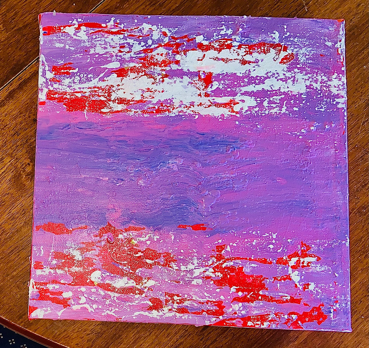 Inverted Abstract Acrylic Canvas Painting: Colorful Wall Art by Margo Humphries (30.5cm)