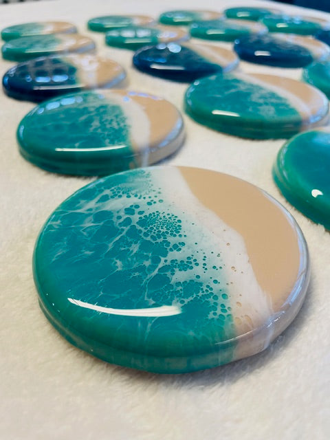 Beach Resin Coasters - Turquoise