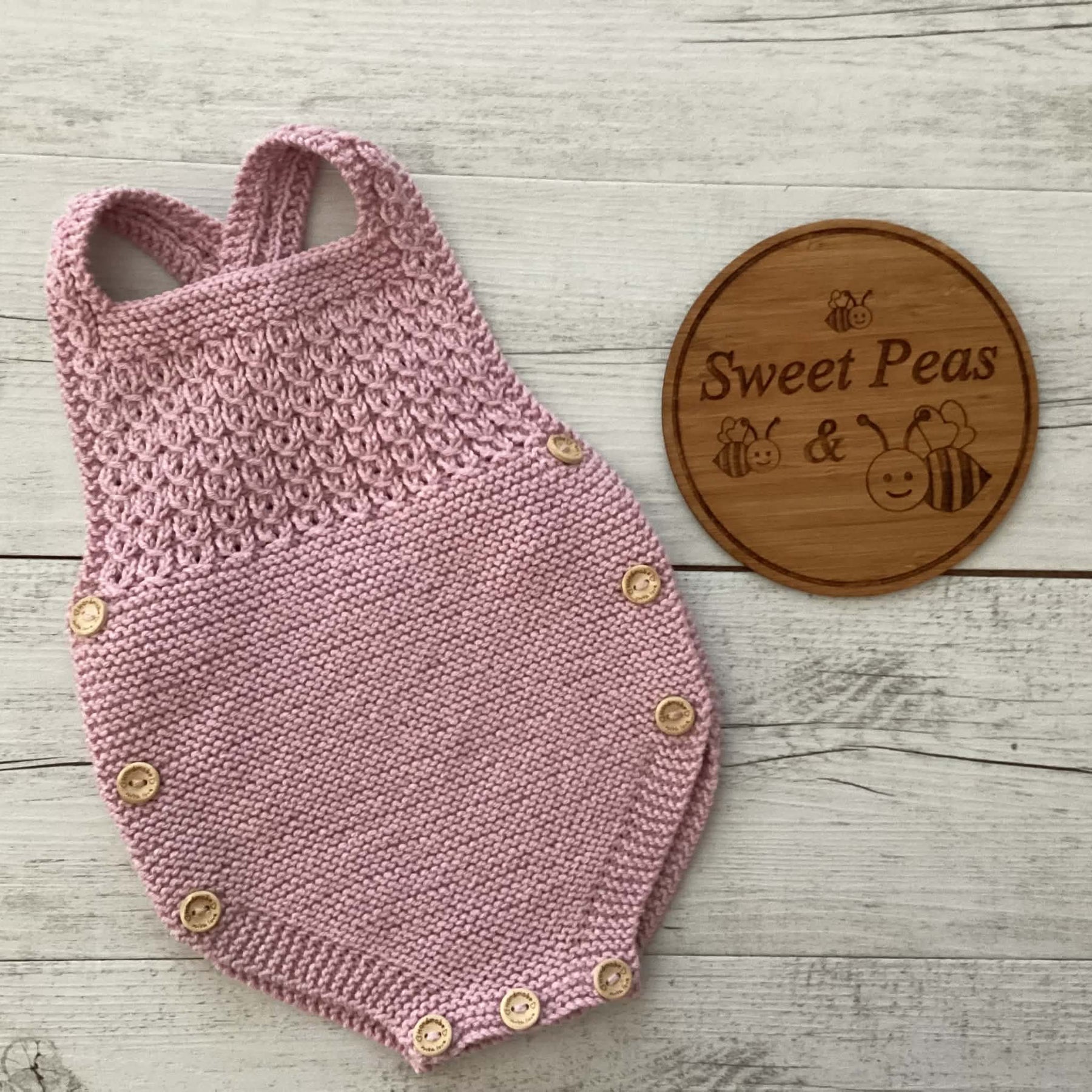 Baby Romper with Mock Cable Front and Straps
