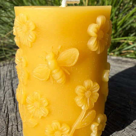 Blooms & Bees Beeswax Candle