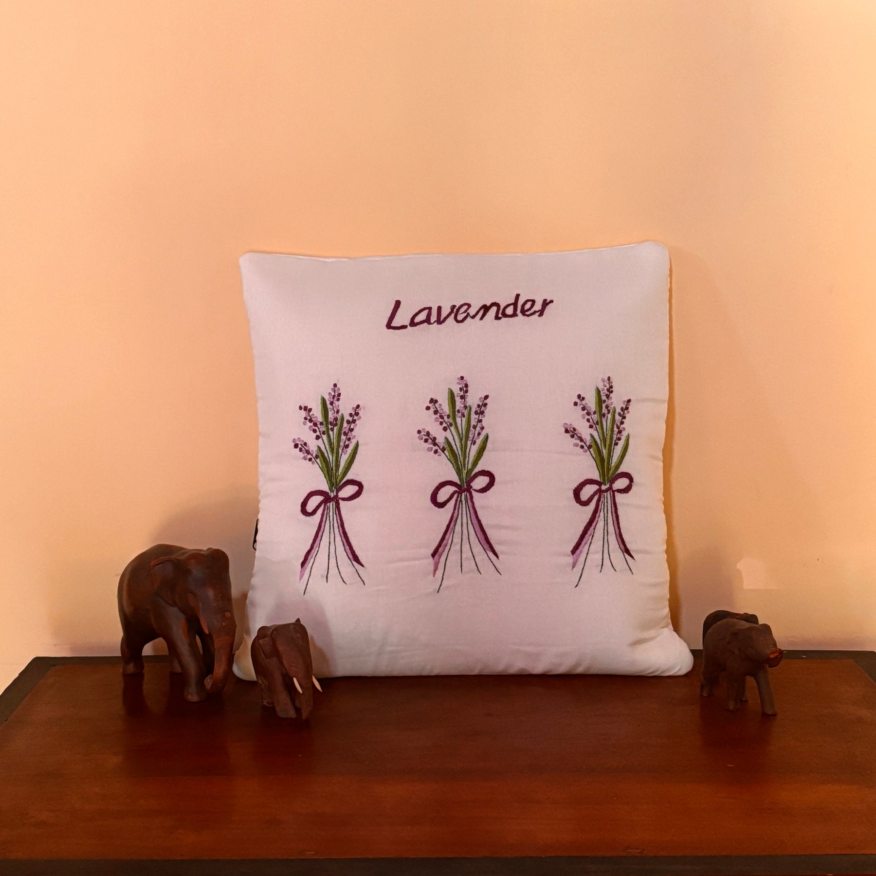 Lavender Embroidered Cushion/ Pillow Cover
