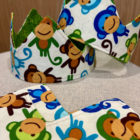 “Handmade Reversible Fabric Crown | Birthday Party & Dress Up Crown”
