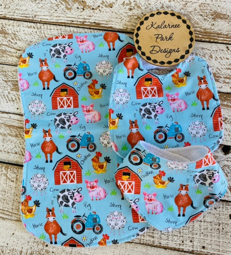 Bib and Burp Cloth Sets Country Collection
